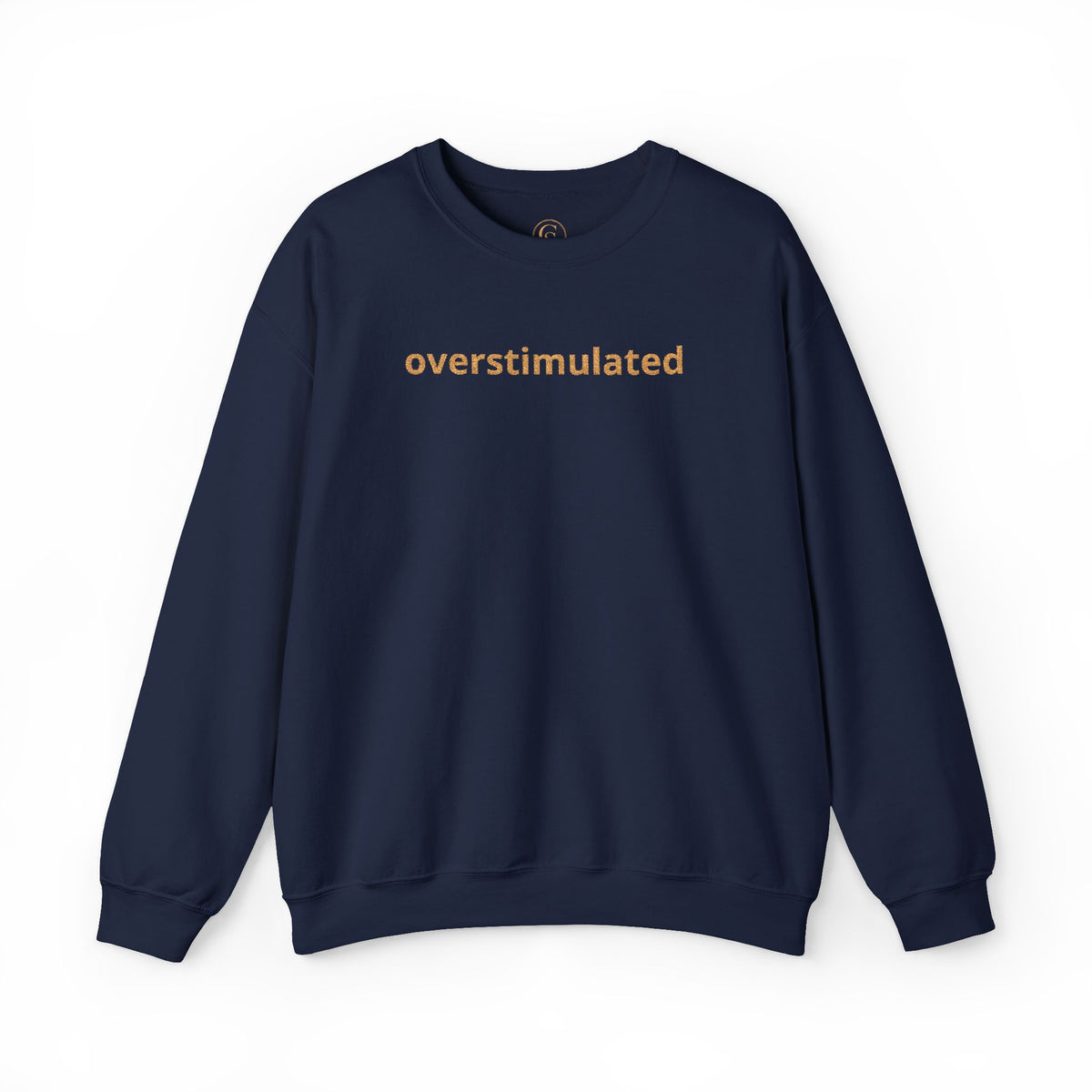 Embroidered overstimulated sweatshirt | minimalist text crewneck