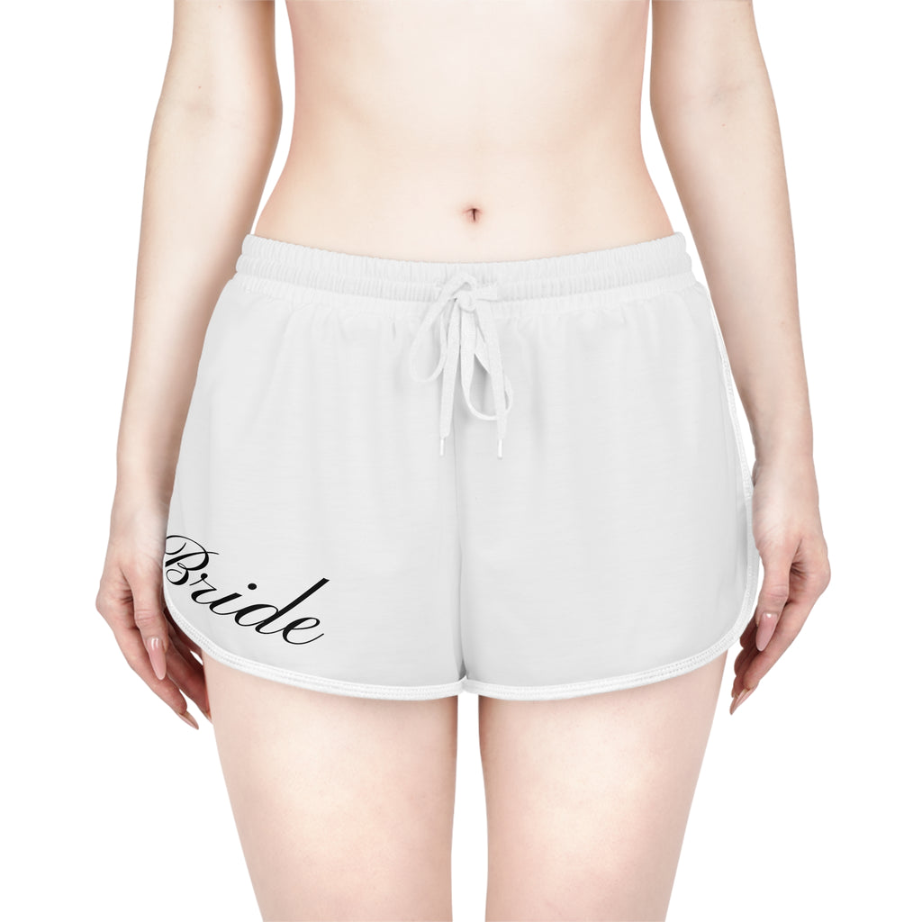 Personalized Bride Relaxed Shorts — White Bridal Party Lounge Shorts