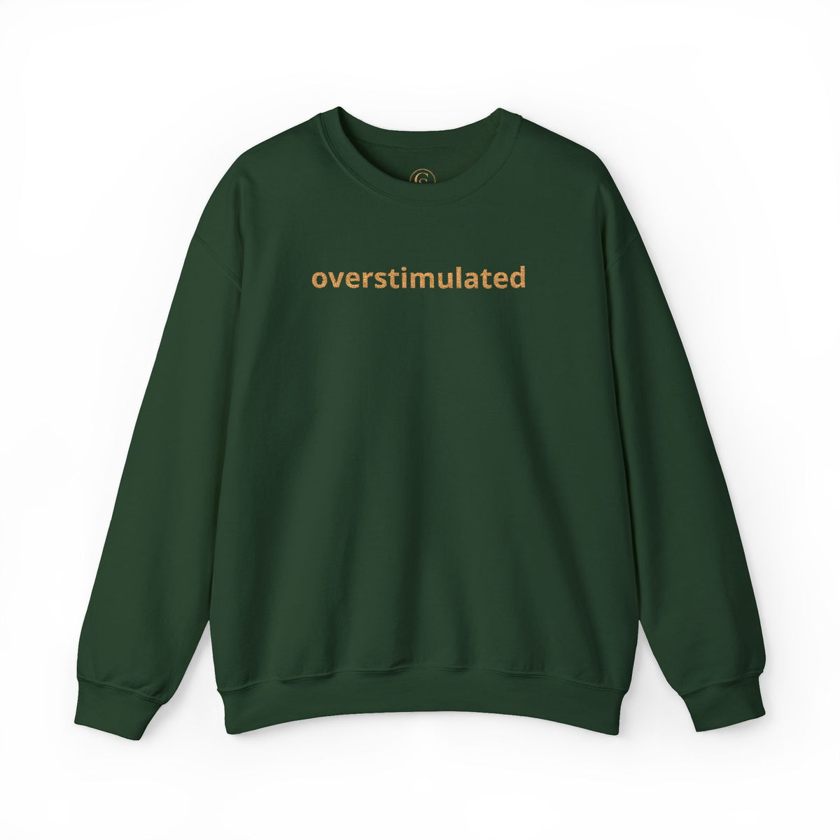 Embroidered overstimulated sweatshirt | minimalist text crewneck
