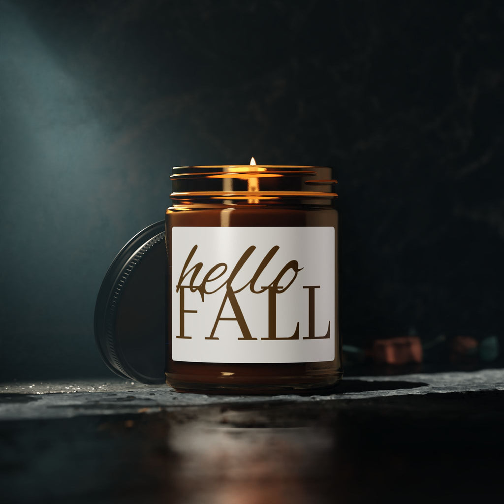 Hello Fall Candle Amber Jar | Scented Soy Candle