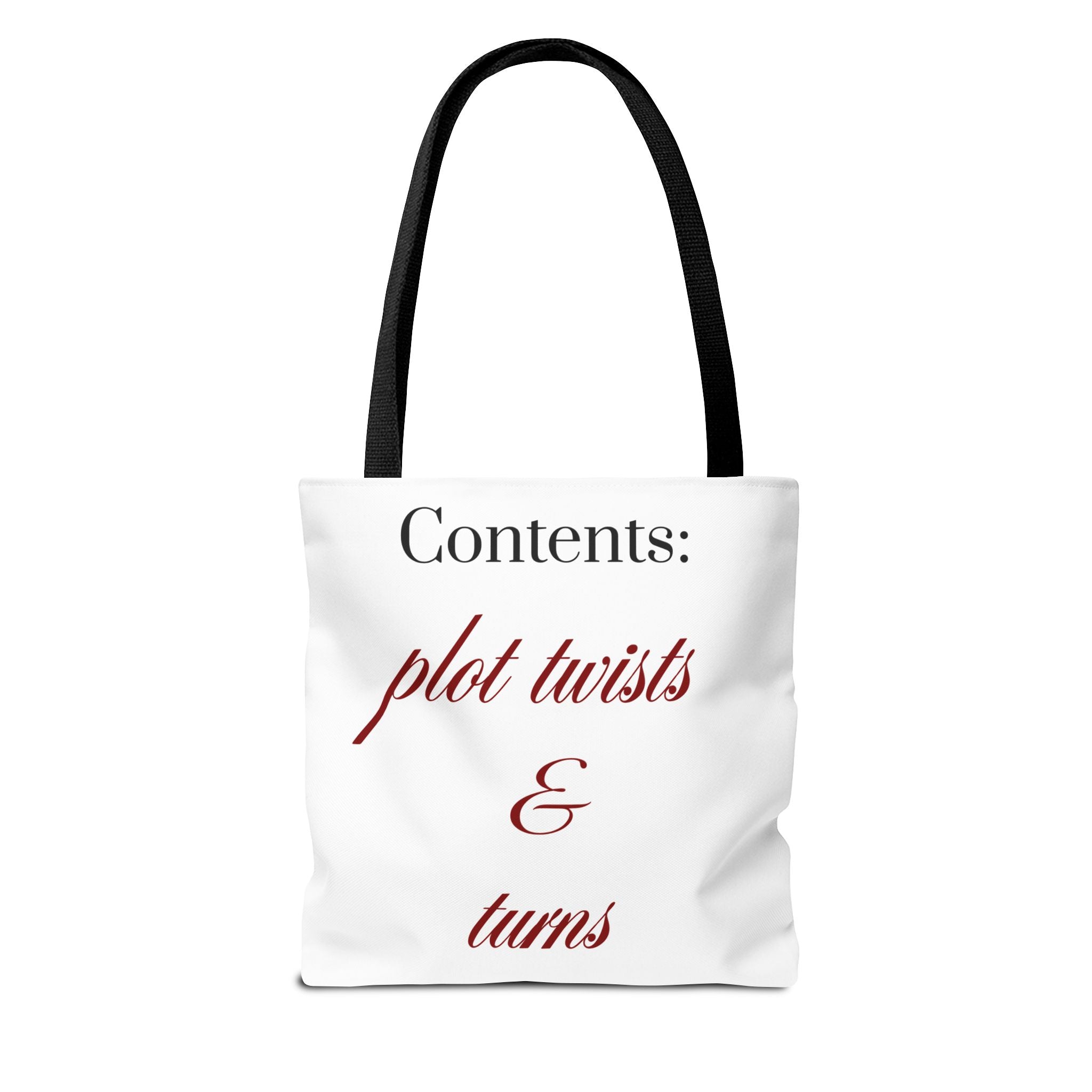 Contents: Plot Twists & Turns — Literary Quote Canvas Tote Bag
