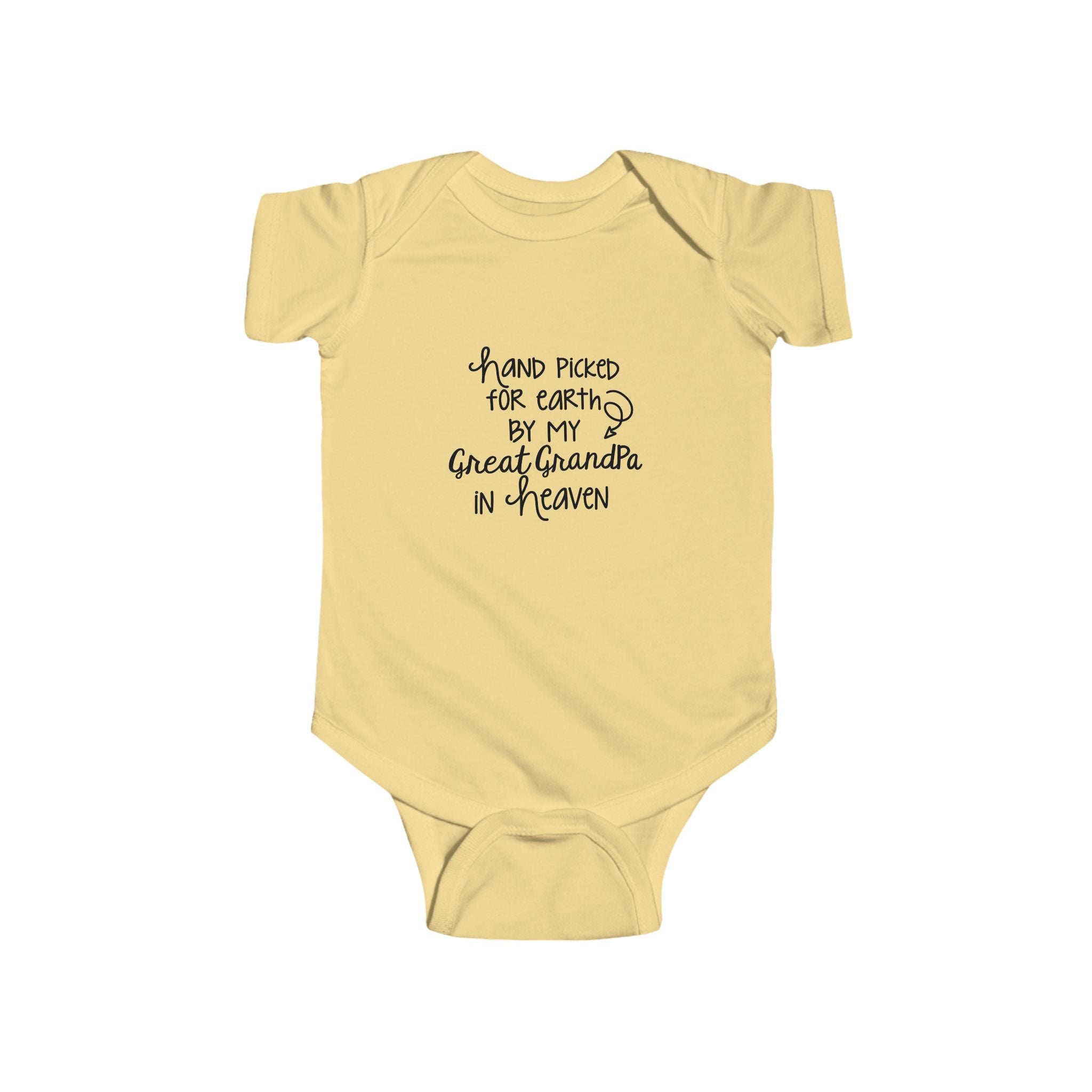 Infant Bodysuit — "Hand Picked for Earth by My Great Grandpa in Heaven" Memorial Baby One-Piece