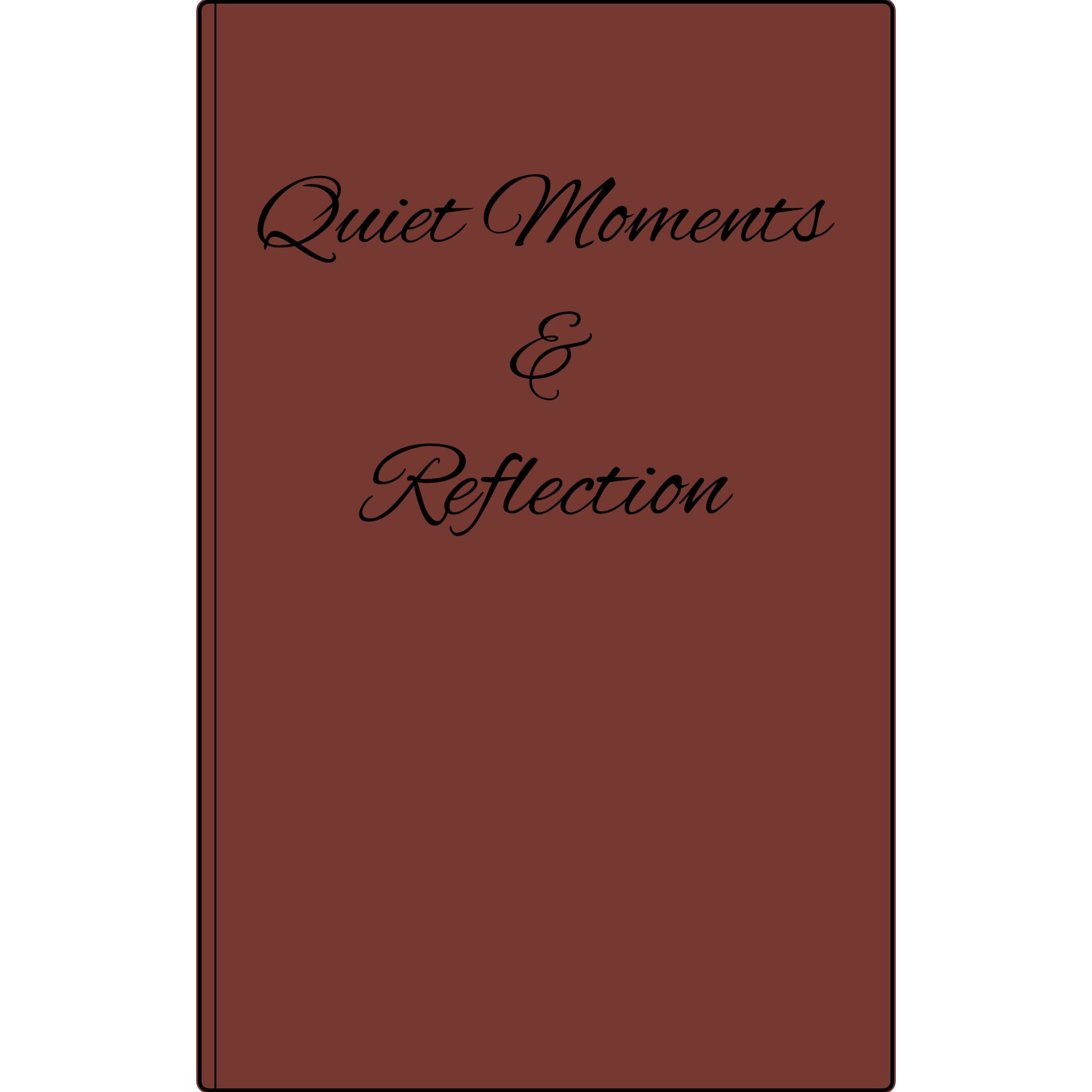 Engraved Vegan Leather Journal — "Quiet Moments & Reflection" Personalized Keepsake