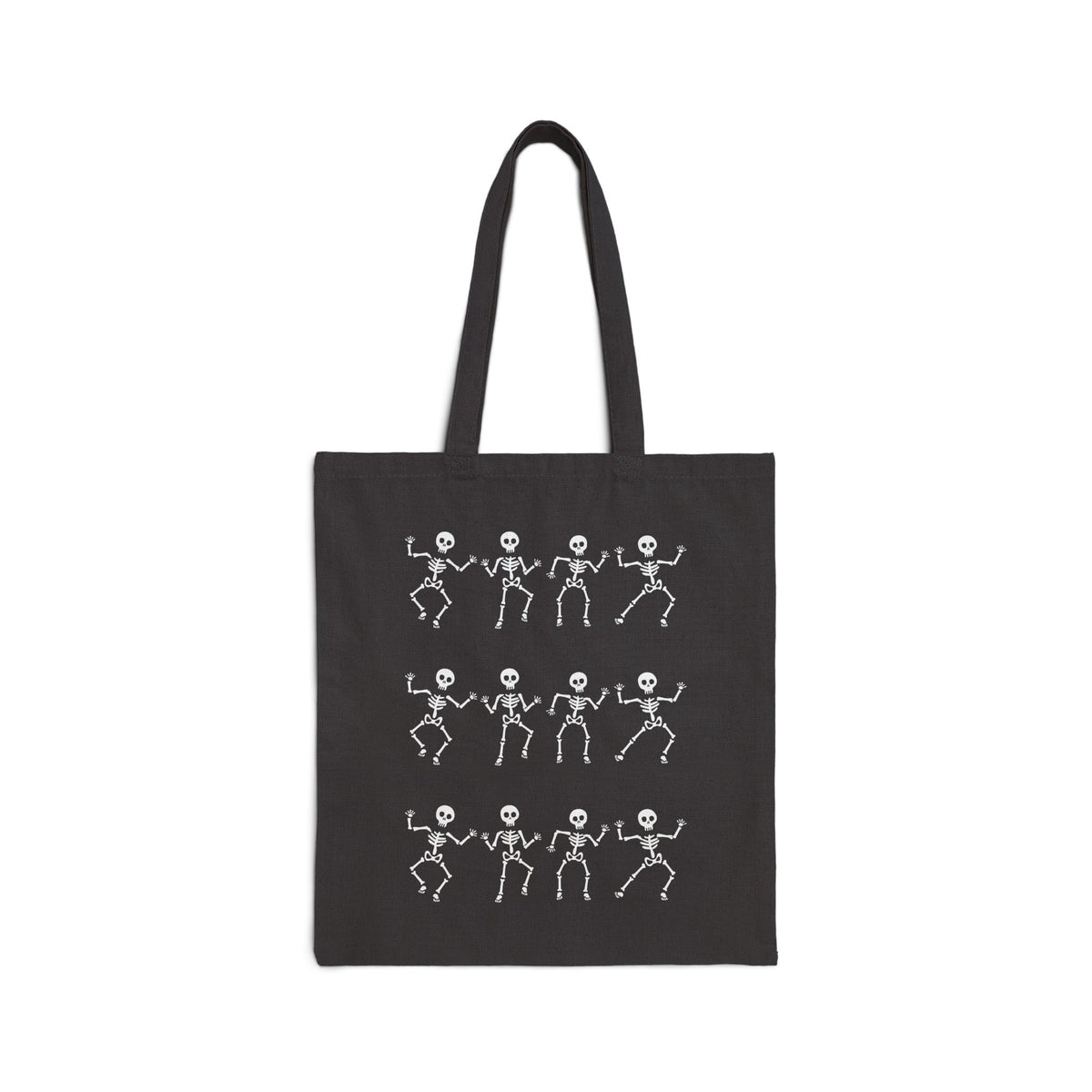 Dancing Skeletons Tote Bag — Halloween Spooky Cotton Canvas Shopper