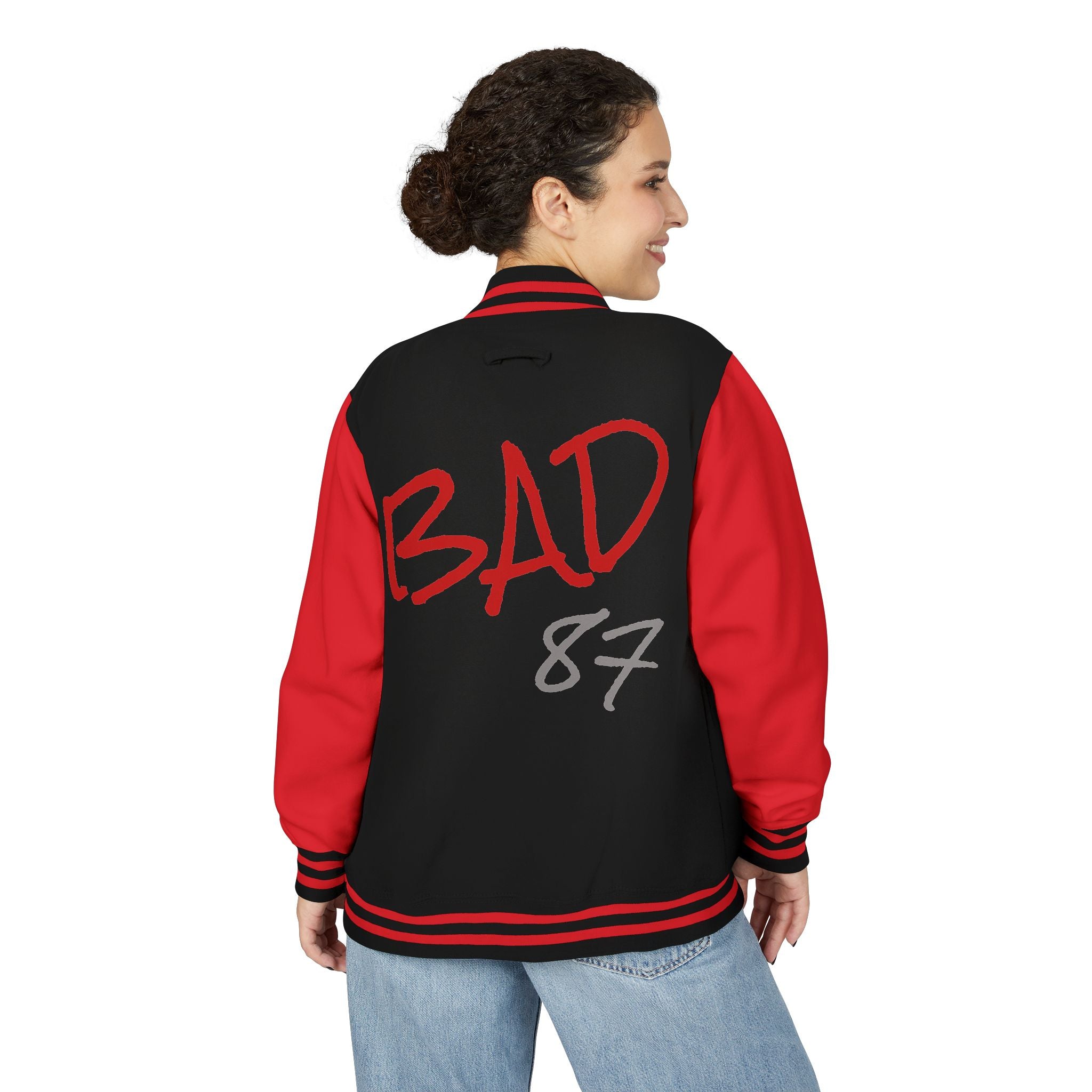 BAD 87 Varsity Letterman Jacket | MJ-Inspired Streetwear Bomber