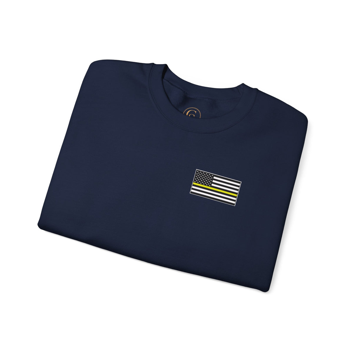Crewneck Sweatshirt - Thin Yellow Line American Flag Design (Back & Chest)