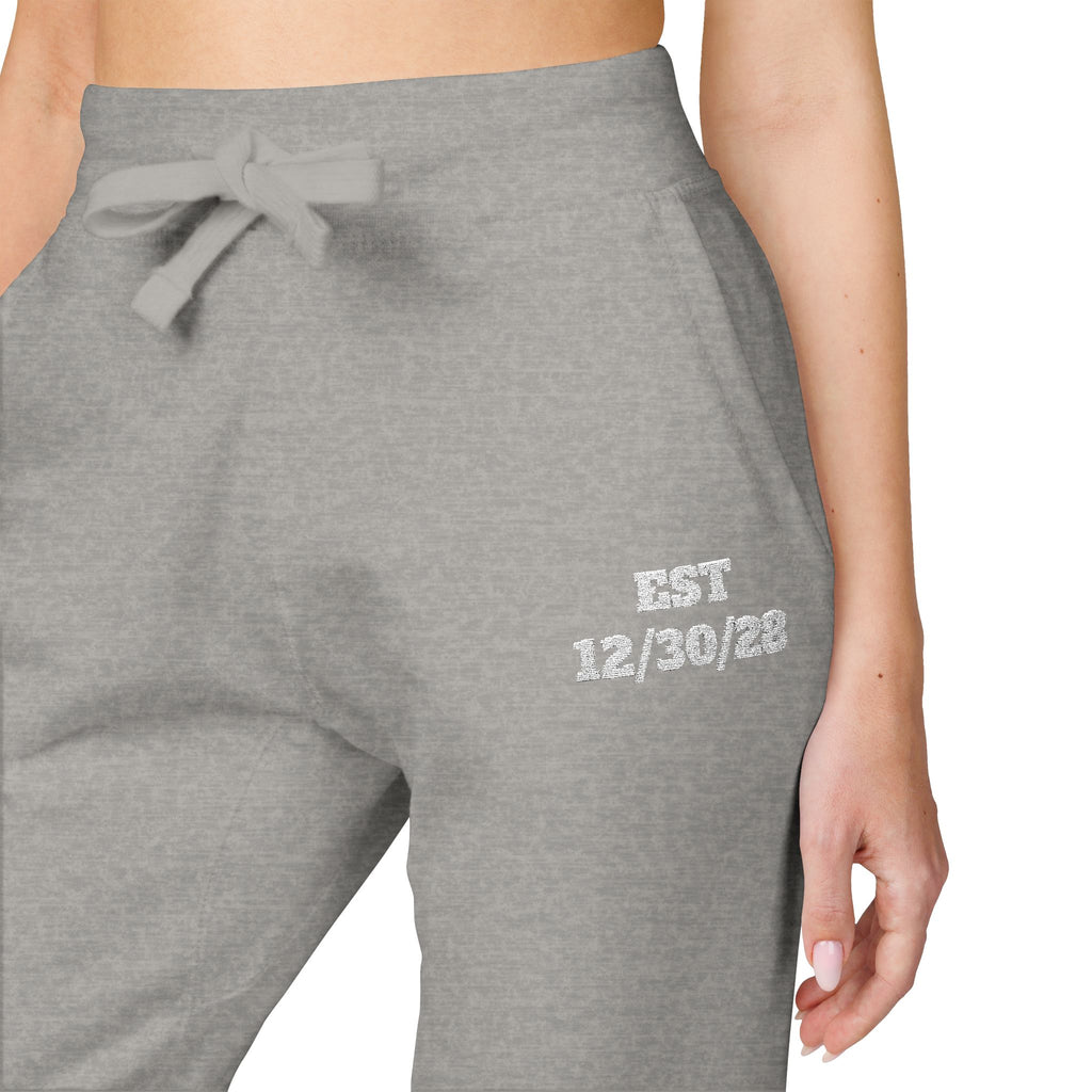 Embroidered Coral Fleece Sweatpants – Cozy 'Just Breathe' Loungewear