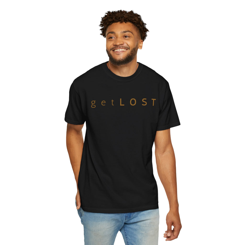 Get Lost T-Shirt — Minimalist Black Graphic Tee