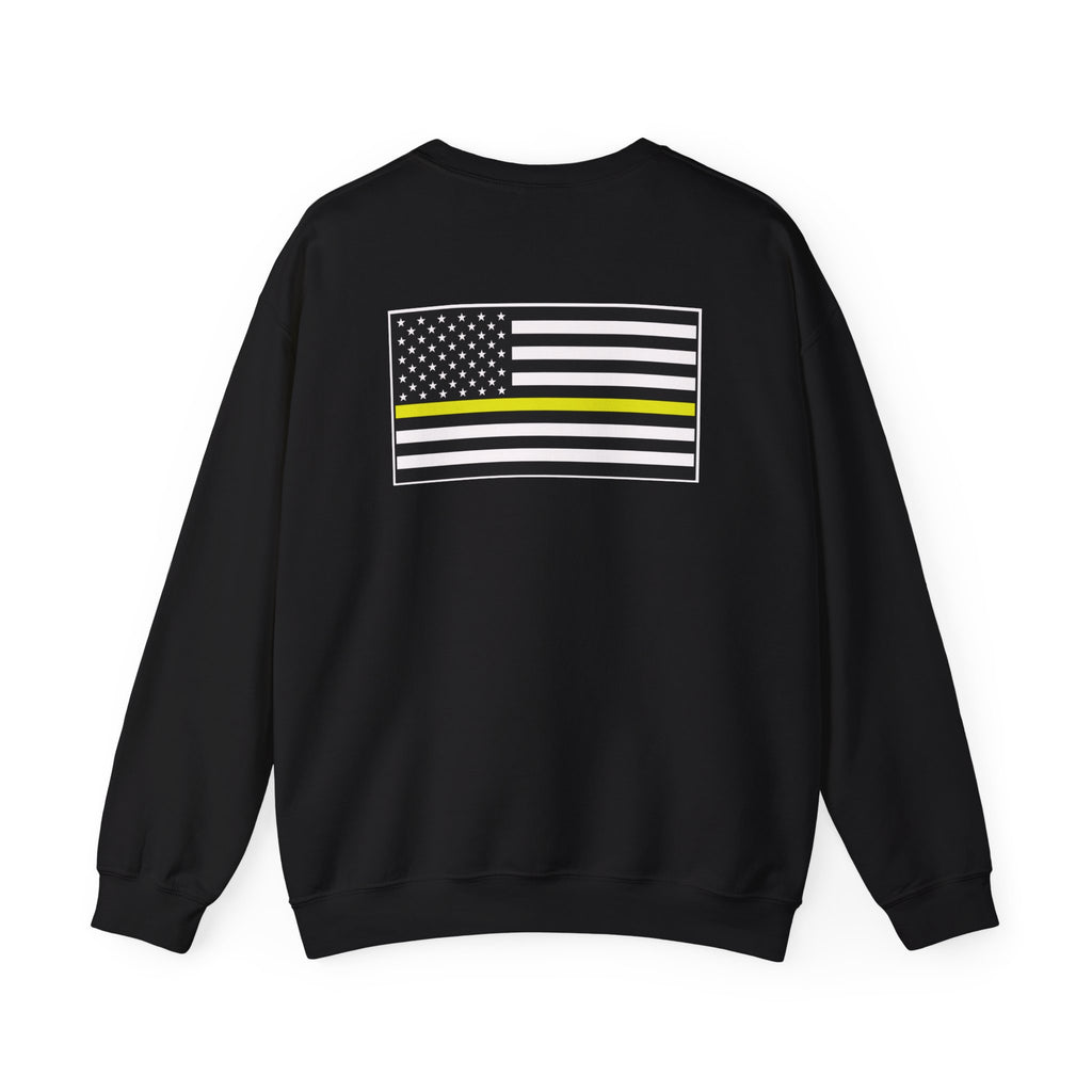 Crewneck Sweatshirt - Thin Yellow Line American Flag Design (Back & Chest)