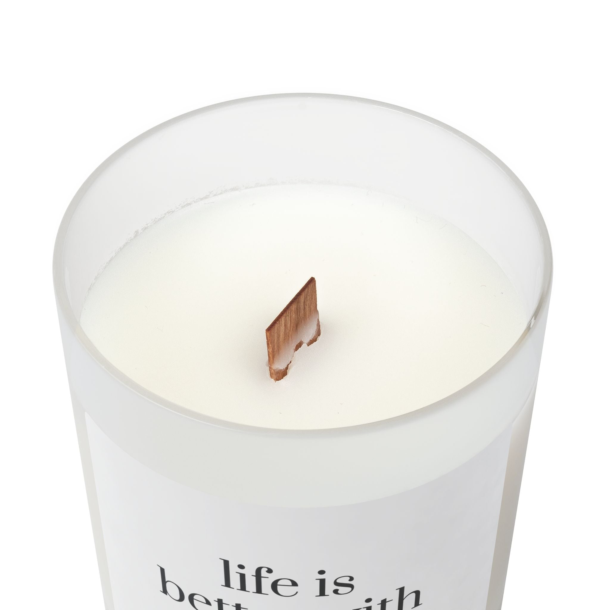 Life Is Better With Wine | Frosted Glass Candle | 11oz Wood Wick