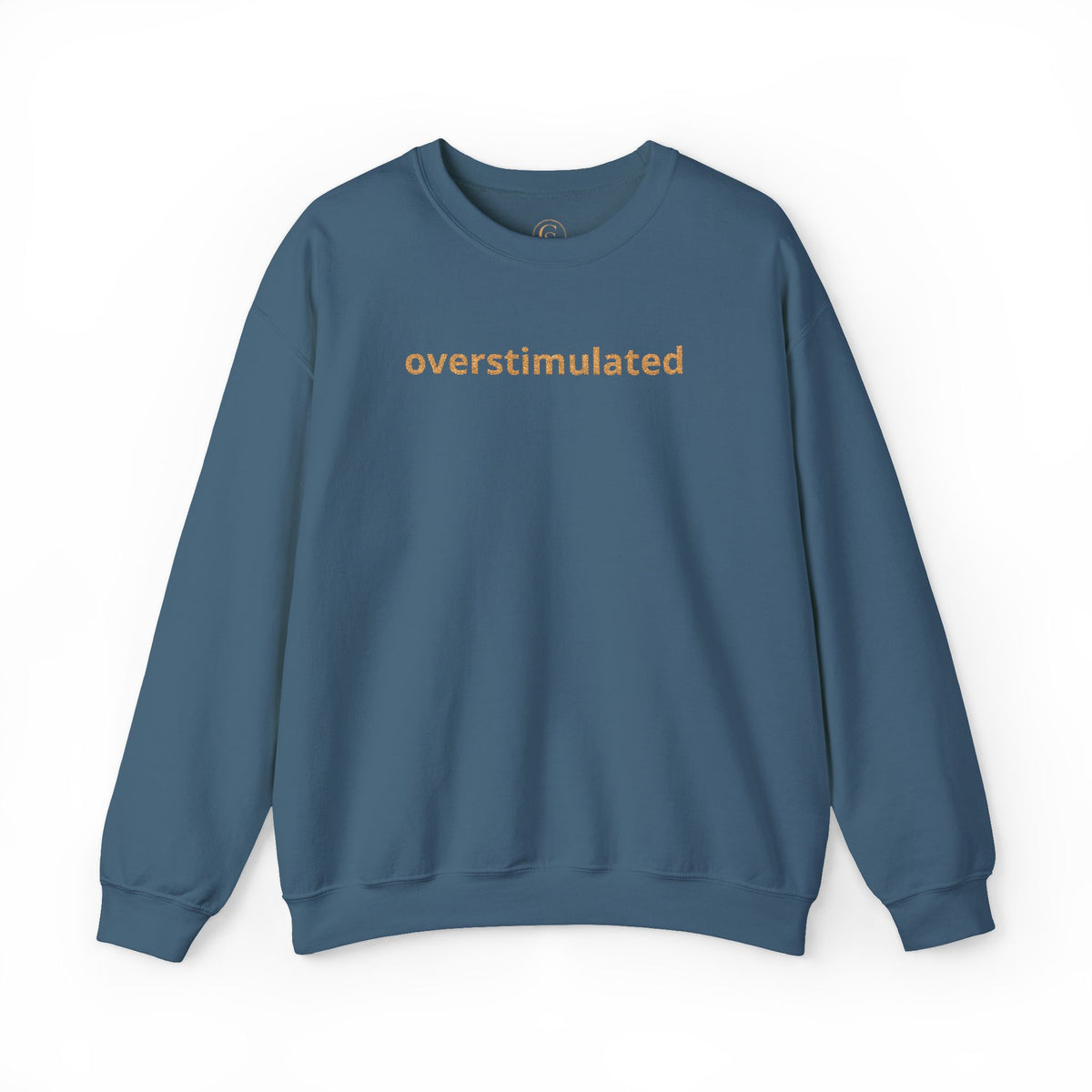 Embroidered overstimulated sweatshirt | minimalist text crewneck