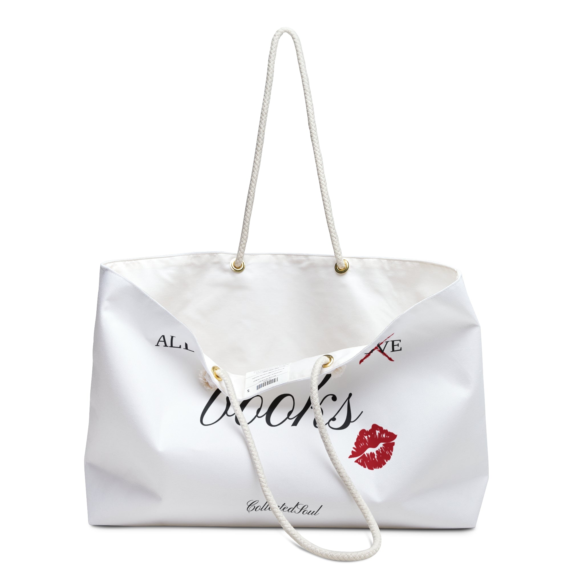 Weekender Bag - "All You Need Is Books" Literary Tote Bag