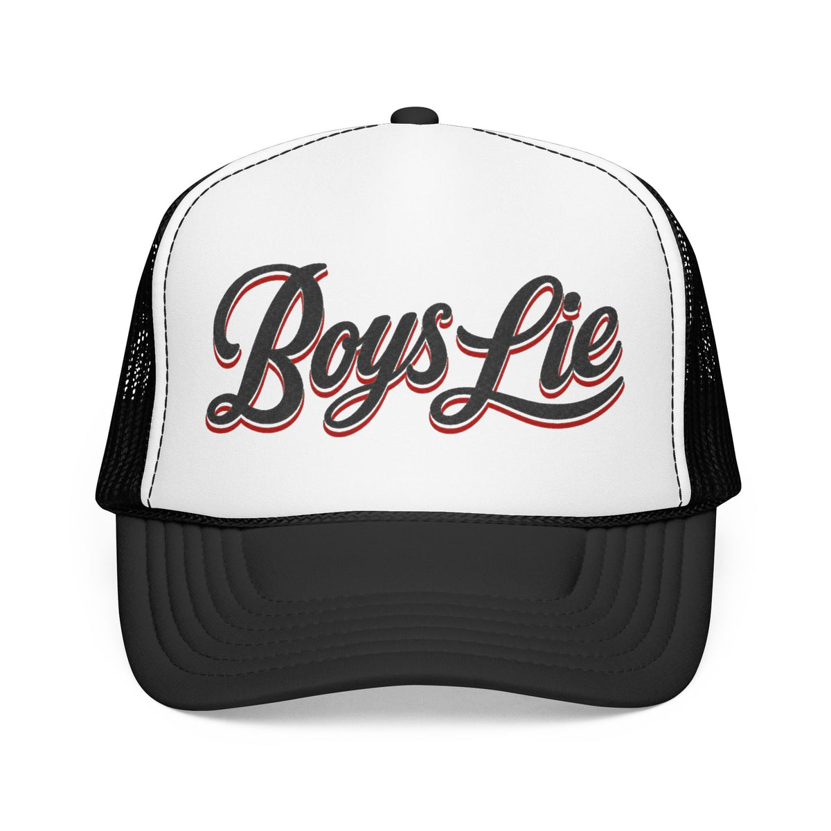 Boys Lie Foam Trucker Hat | Script Graphic Mesh Cap