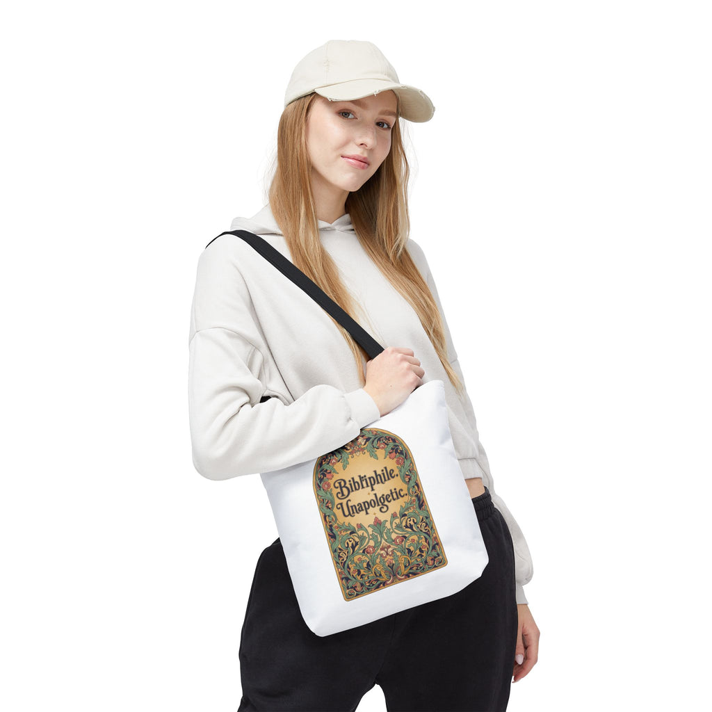Bibliophile Tote Bag — "Bibliophile. Unapologetic." Vintage Floral Book-Lover Tote