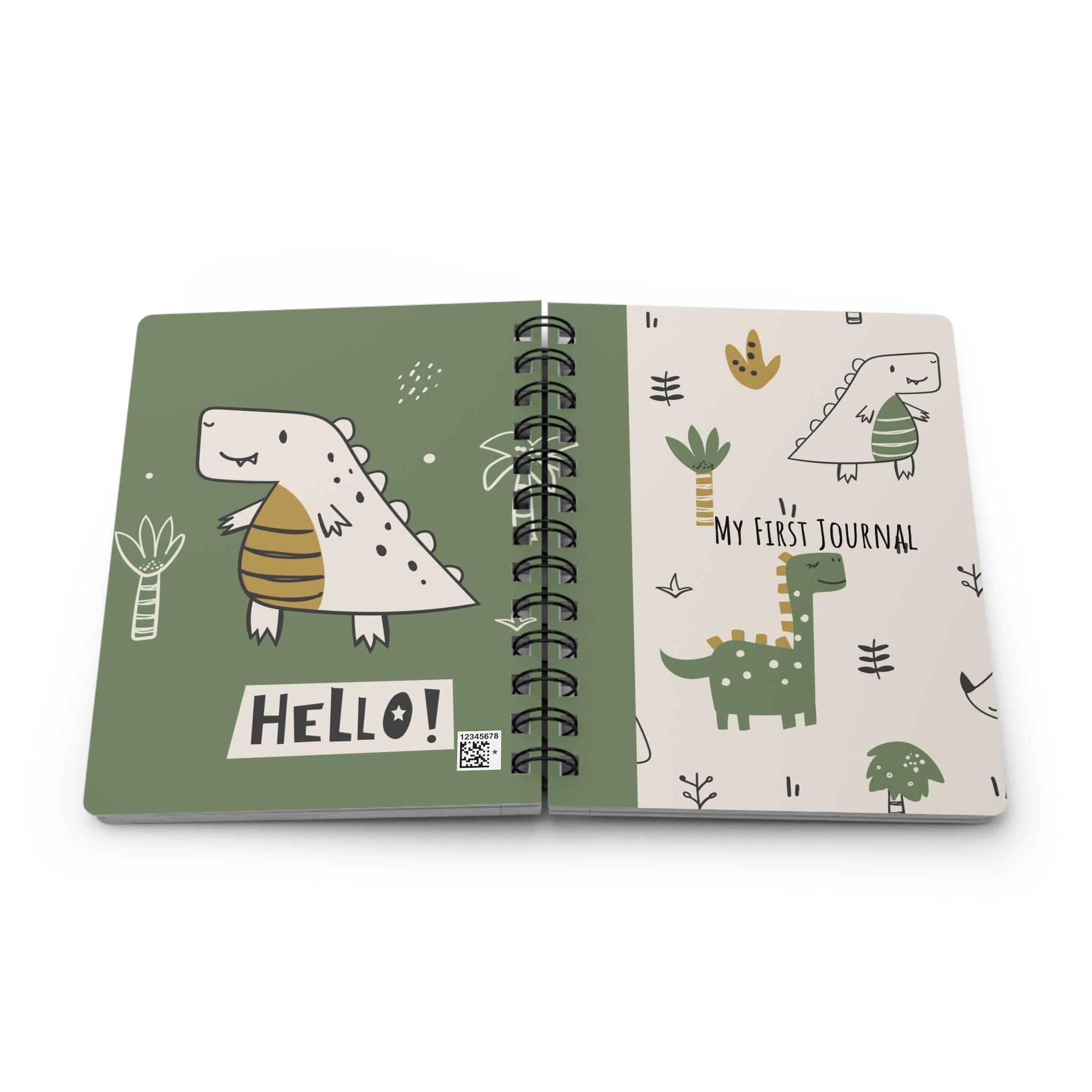 My First Journal — Cute Dinosaur Spiral Notebook for Kids (Hello! Dino)