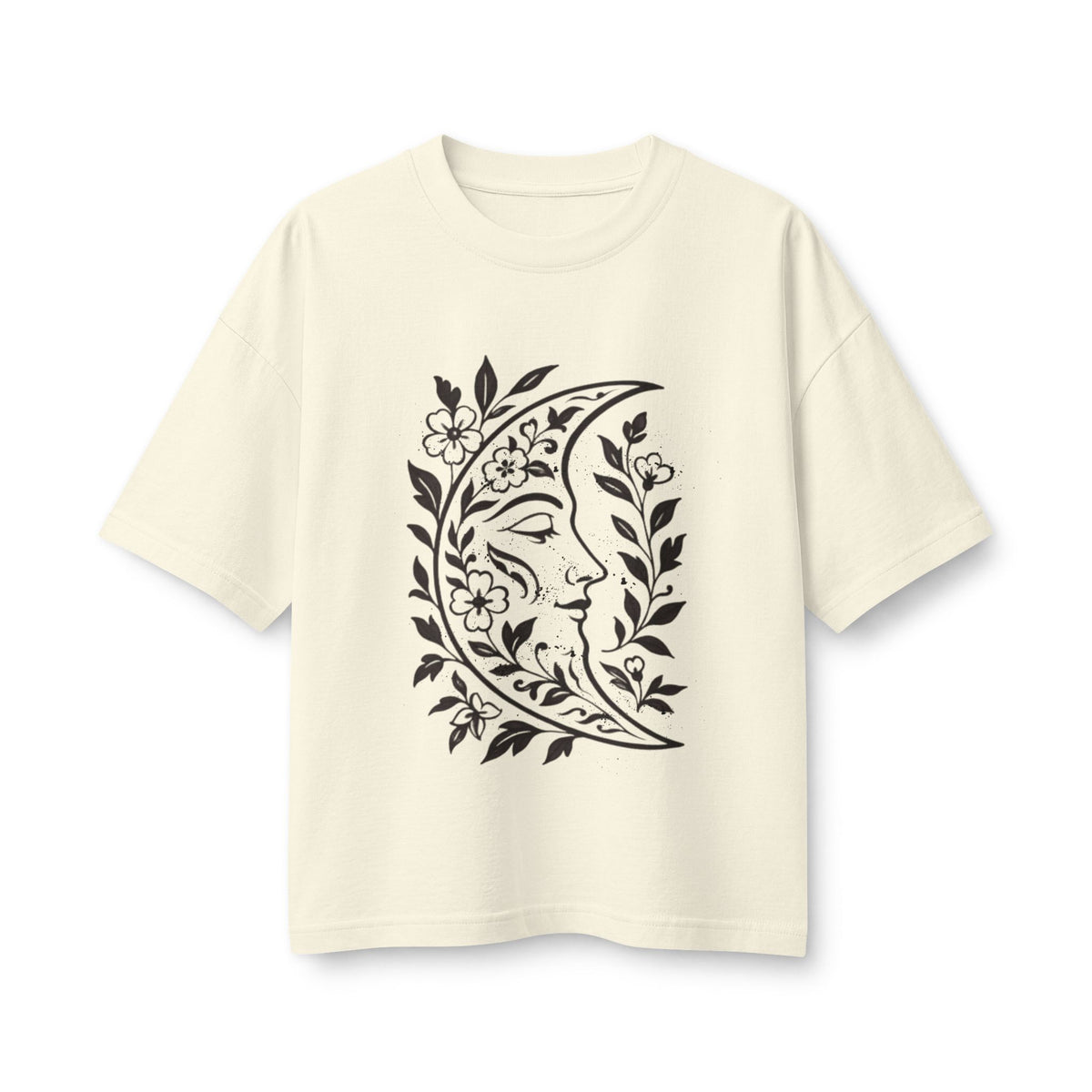 Moonflower Floral Crescent Moon Tee