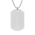 I LOVE YOU Dog Tag Necklace Military-Style ID Pendant