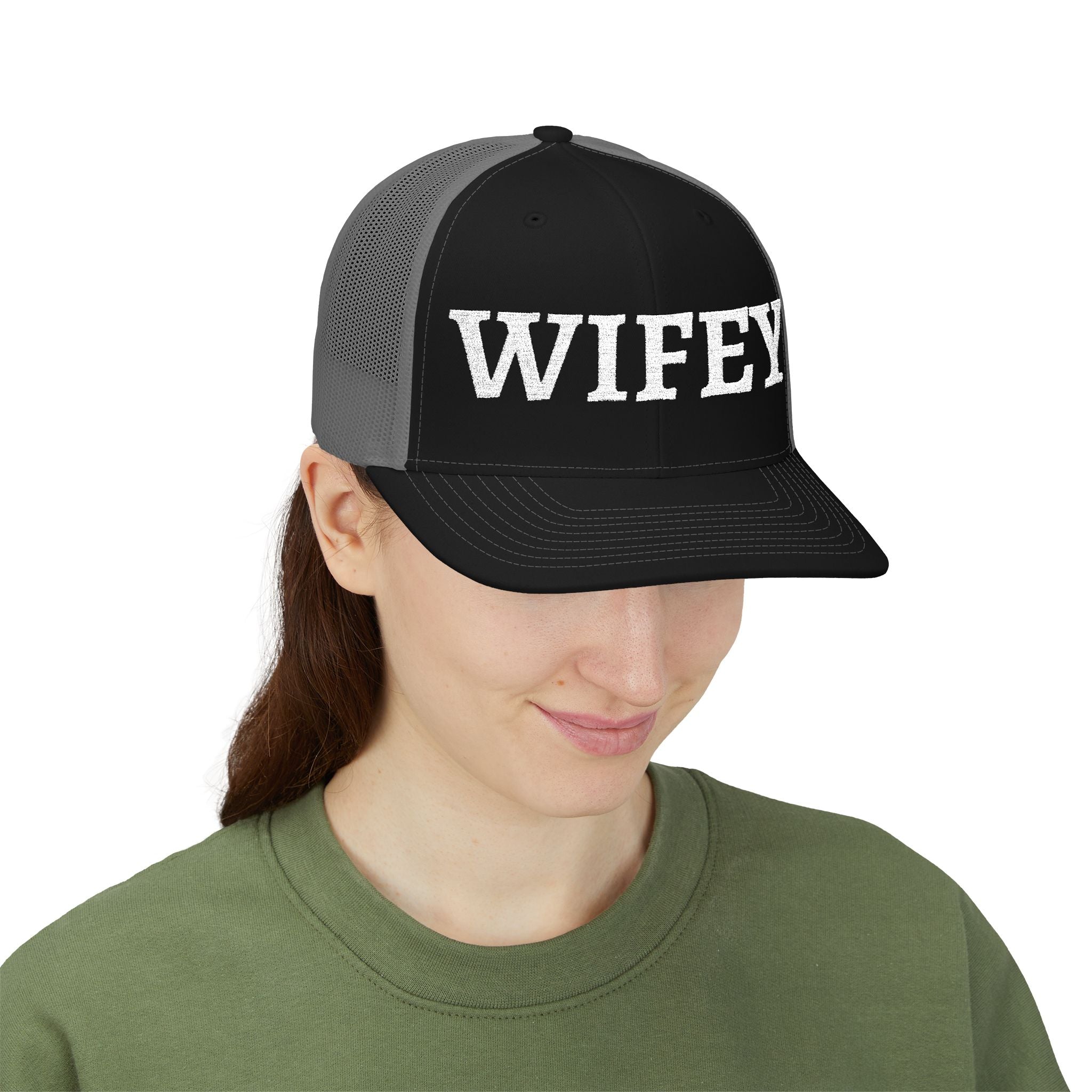 Wifey Trucker Hat – Embroidered Snapback Cap for Brides, Bachelorette & Newlyweds
