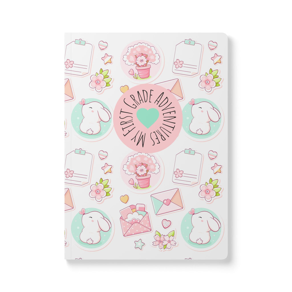 Cute Pastel First Grade Journal — "My First Grade Adventures" Softcover Notebook