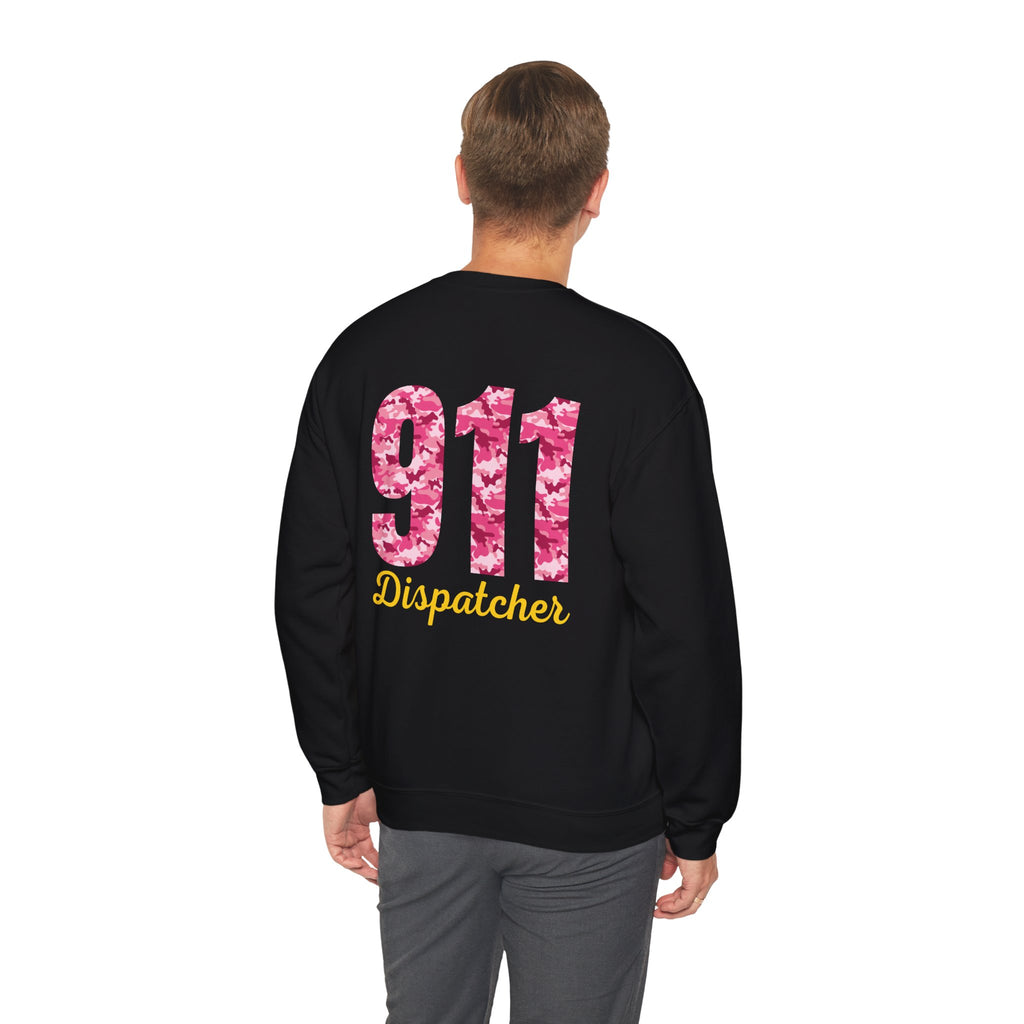 911 Dispatcher Crewneck Sweatshirt — Pink Camo Emergency Dispatcher Pullover