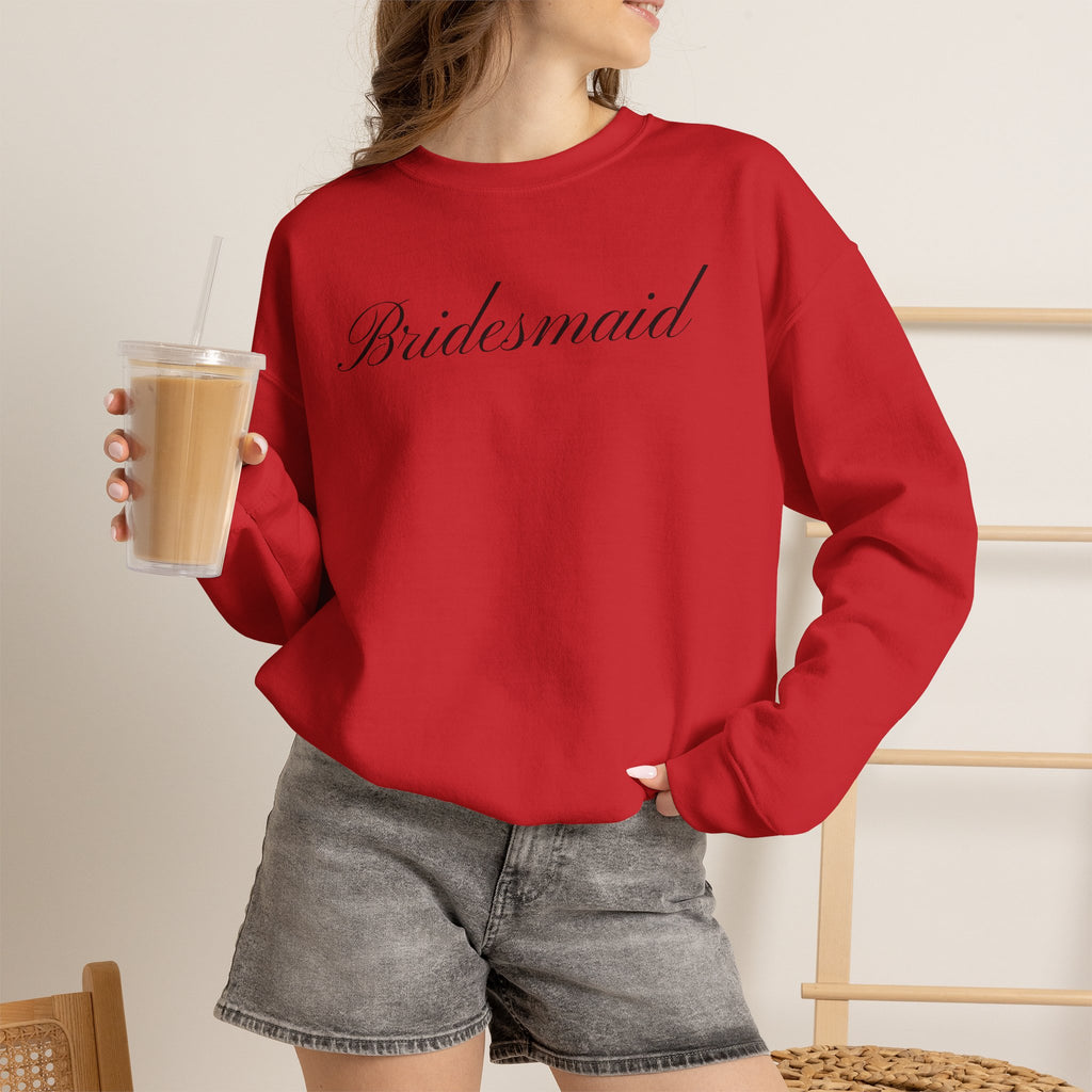 Bridesmaid Crewneck Sweatshirt - Elegant Script Bridal Party Pullover