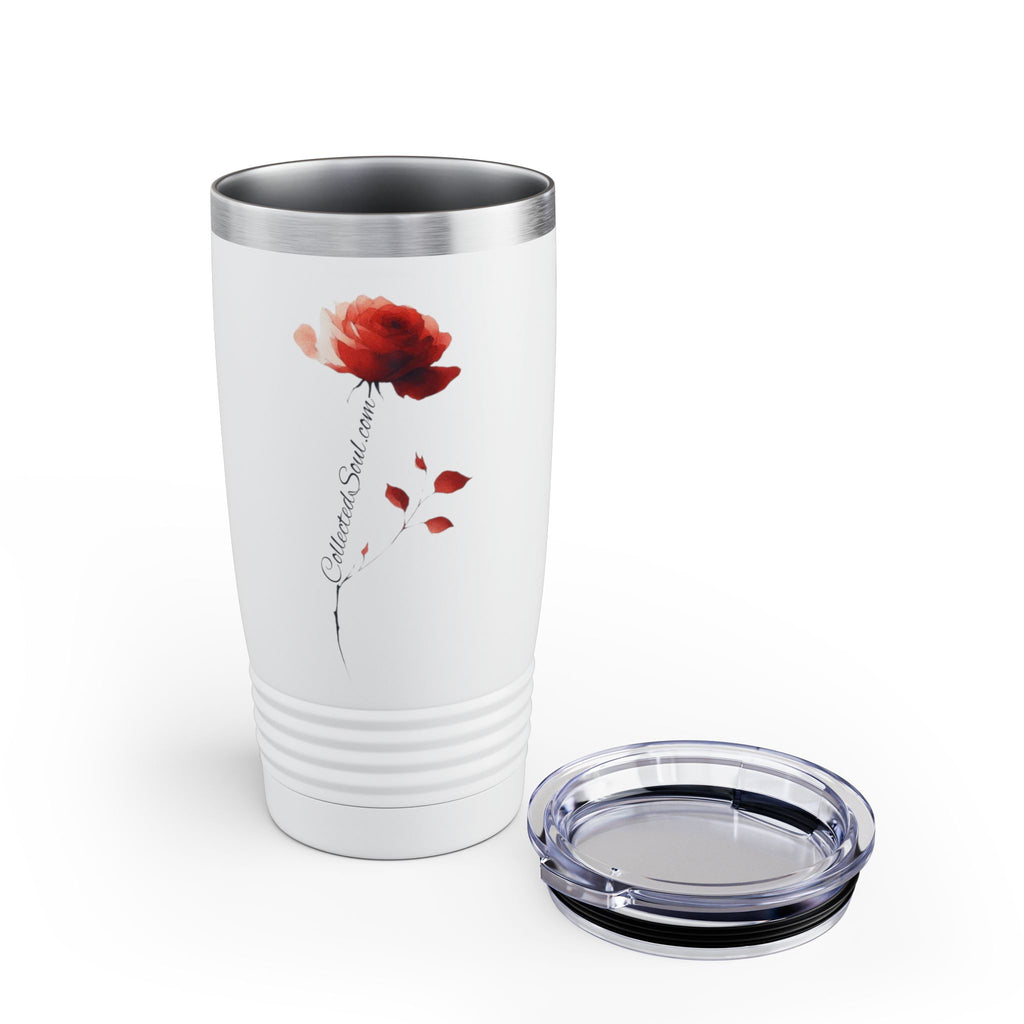 20oz Floral Rose Tumbler - "get LOST" Inspirational Travel Drinkware