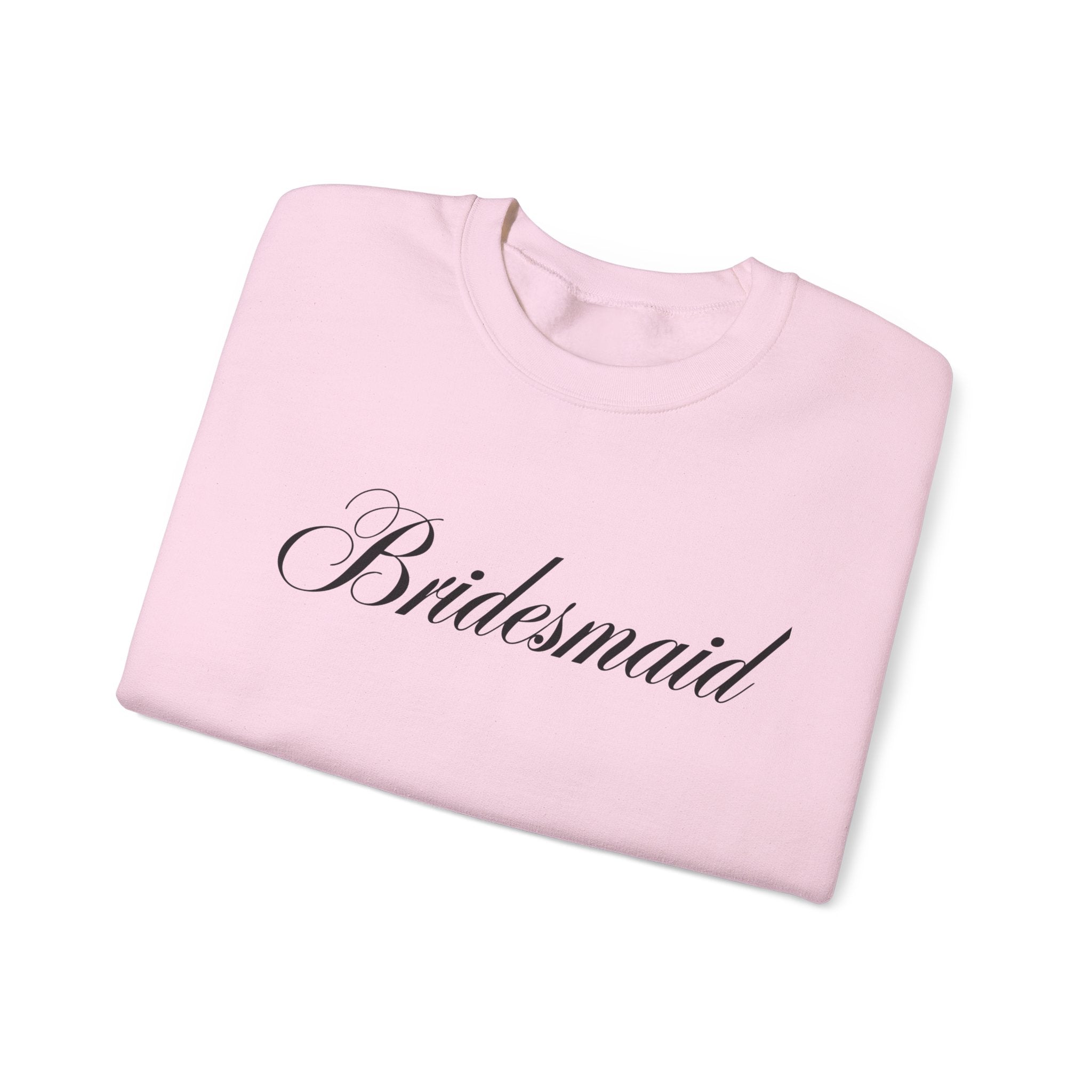 Bridesmaid Crewneck Sweatshirt — Elegant Script Wedding Party Pullover