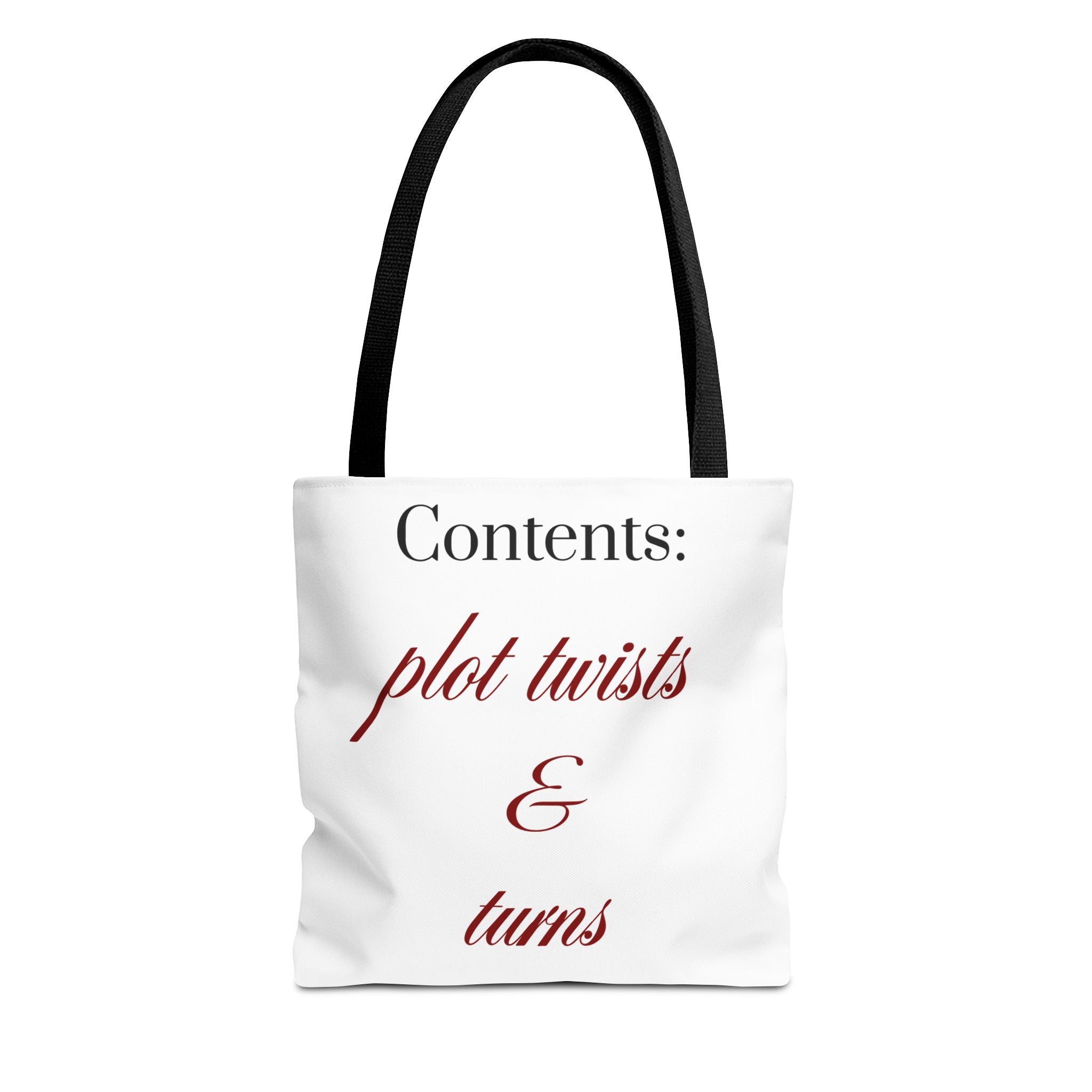 Contents: Plot Twists & Turns — Literary Quote Canvas Tote Bag