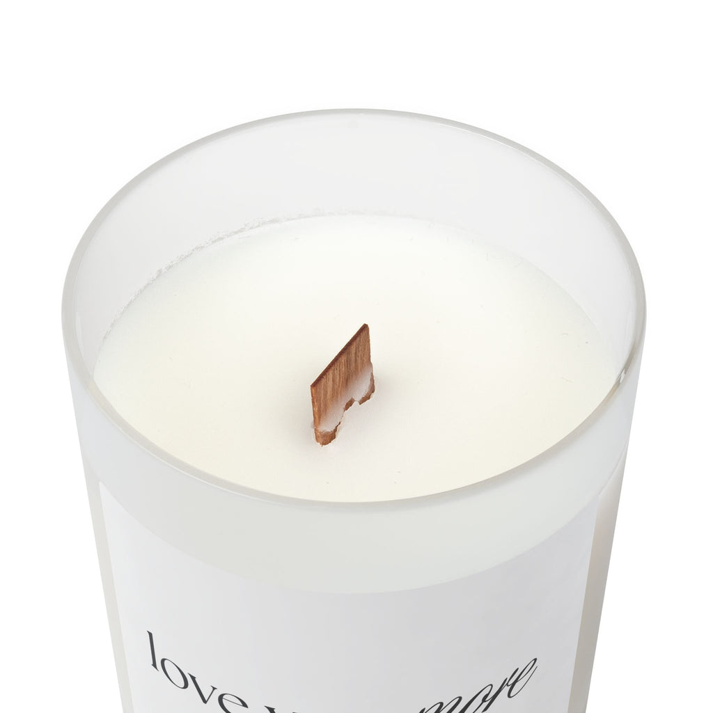 Love You More Frosted Glass Candle — 11oz Romantic Scented Candle, Gift for Her