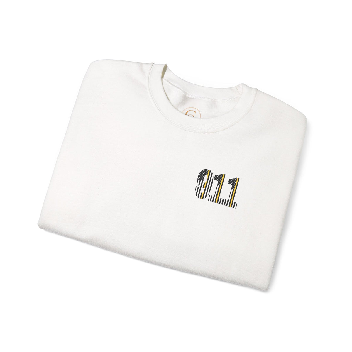911 Thin Gold Line Flag Crewneck Sweatshirt — Thin Gold Line Dispatcher
