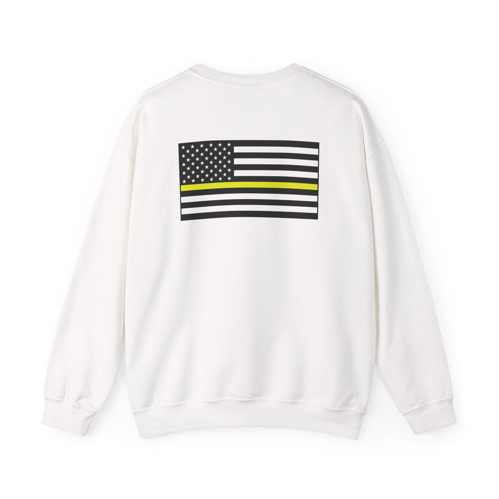 Crewneck Sweatshirt - Thin Yellow Line American Flag Design (Back & Chest)