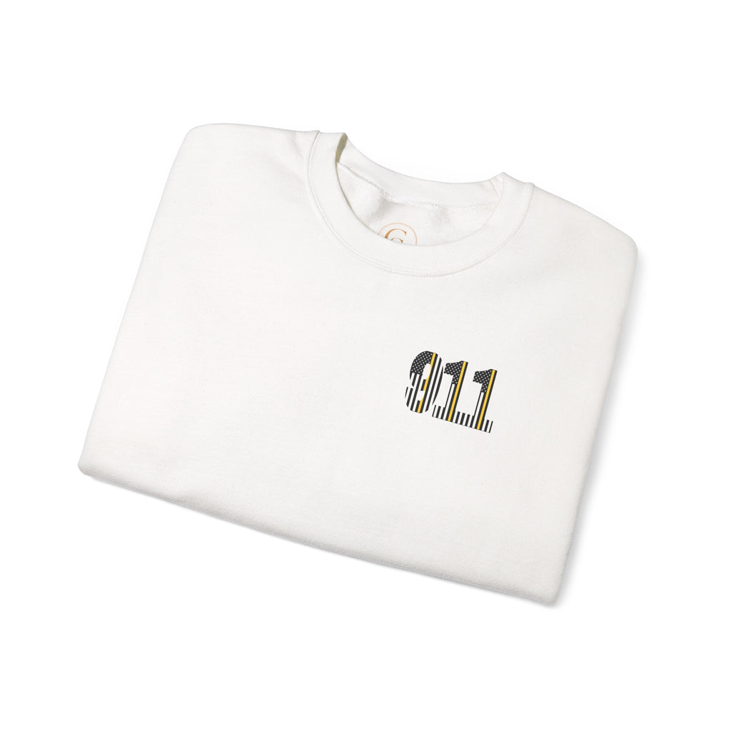 911 Thin Gold Line Flag Crewneck Sweatshirt — Thin Gold Line Dispatcher