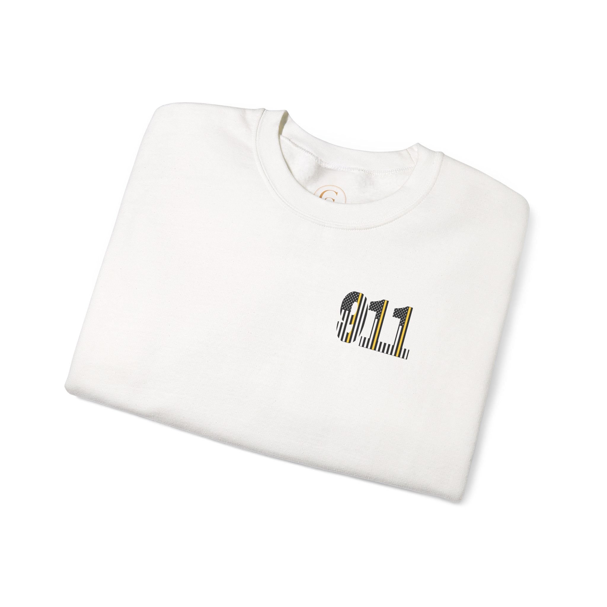 911 Thin Gold Line Flag Crewneck Sweatshirt — Thin Gold Line Dispatcher