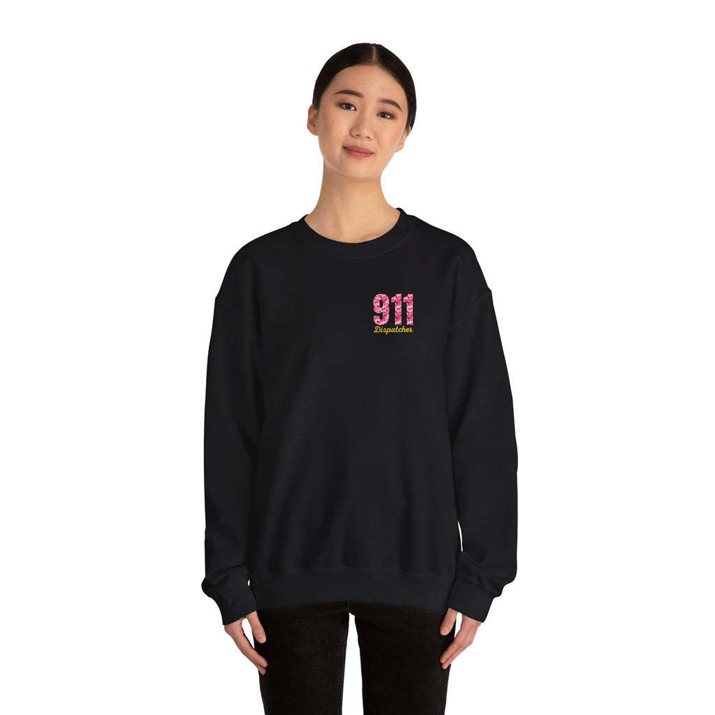 911 Dispatcher Crewneck Sweatshirt — Pink Camo Emergency Dispatcher Pullover
