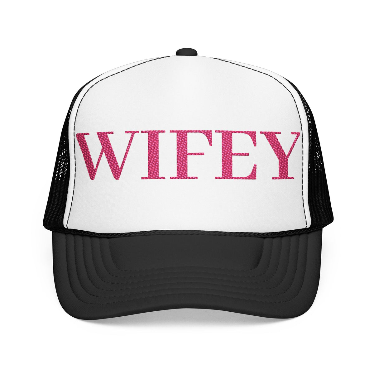 Wifey Foam Trucker Hat | Pink Embroirdered Text