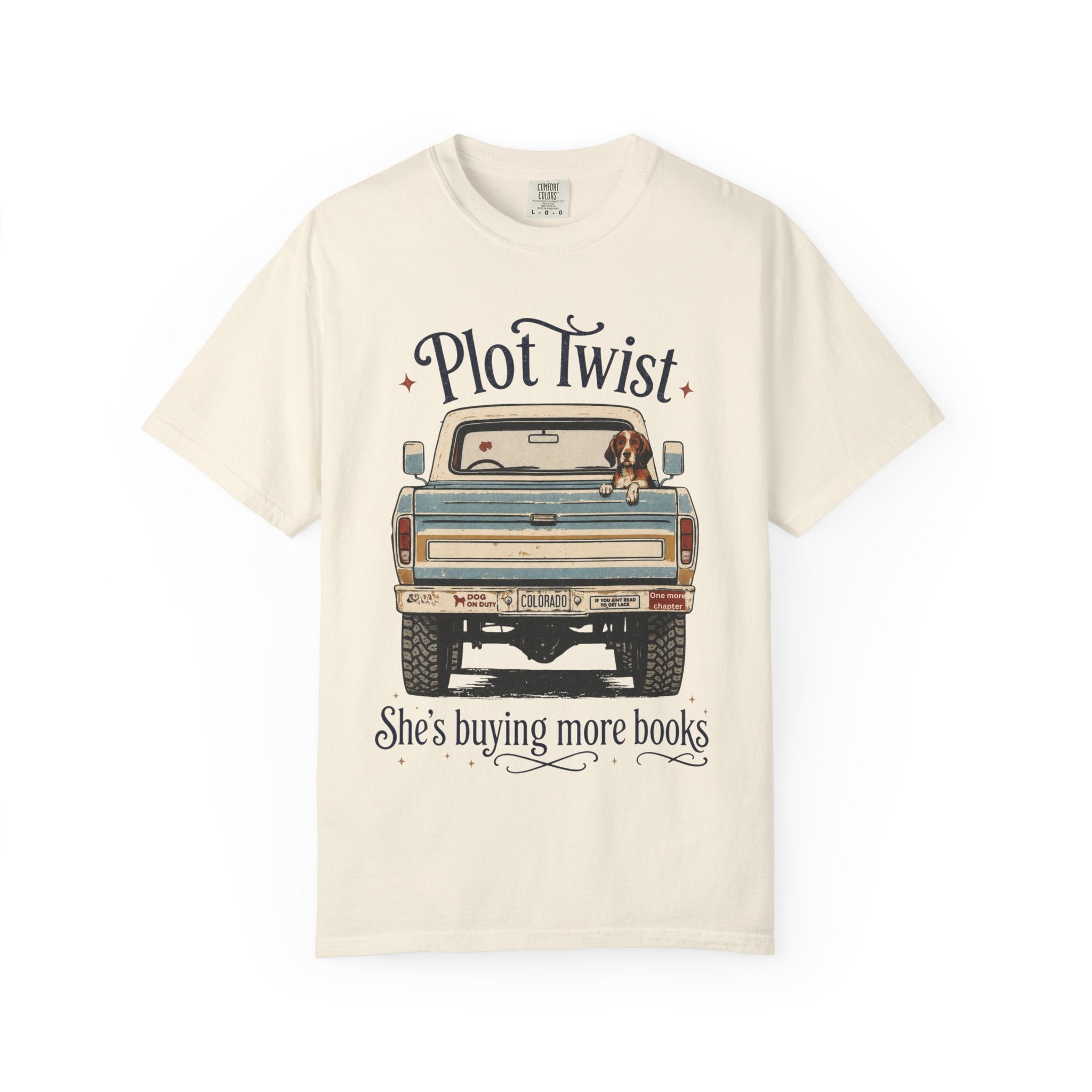 T‑Shirt — "Plot Twist: She's Buying More Books" Vintage Truck Graphic