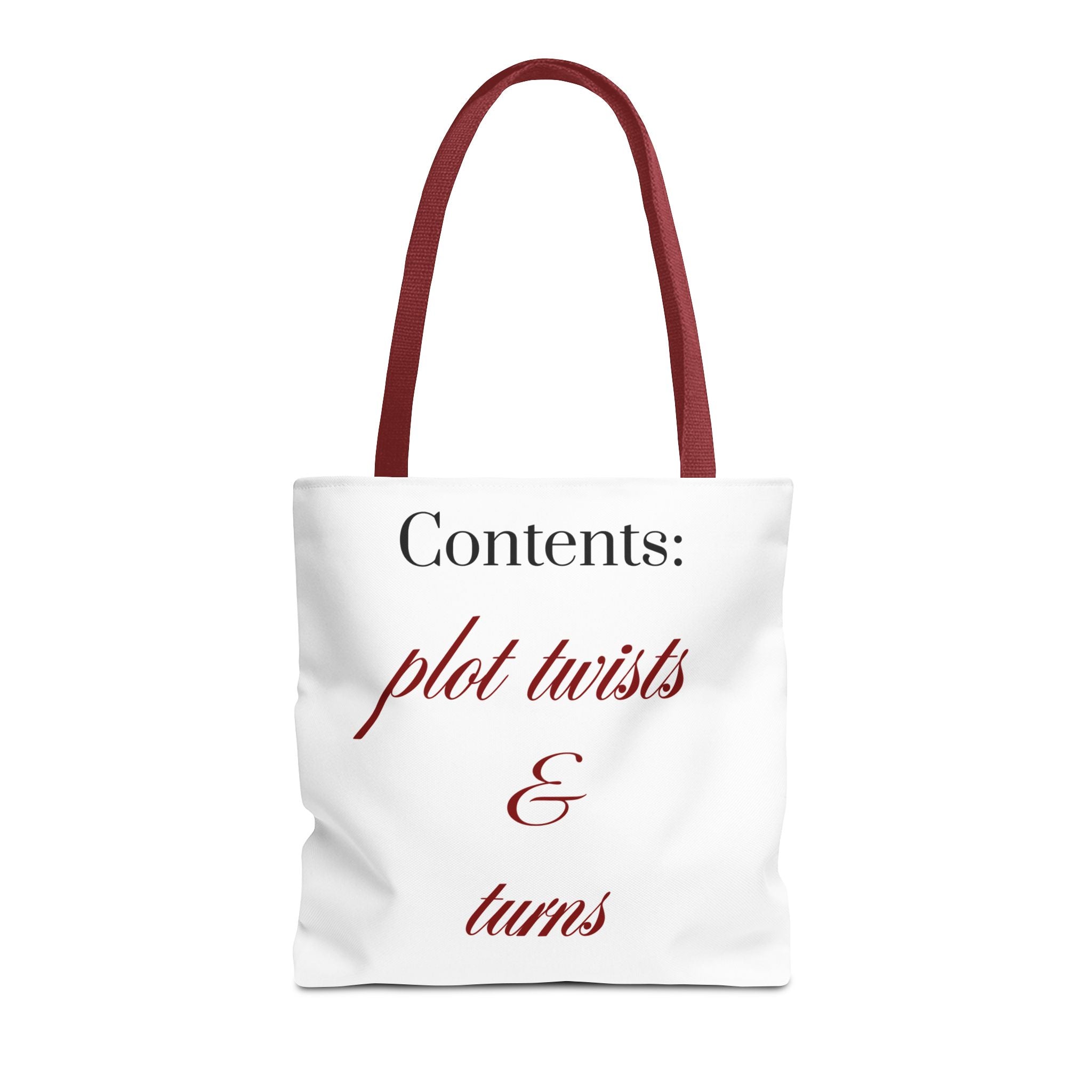 Contents: Plot Twists & Turns — Literary Quote Canvas Tote Bag