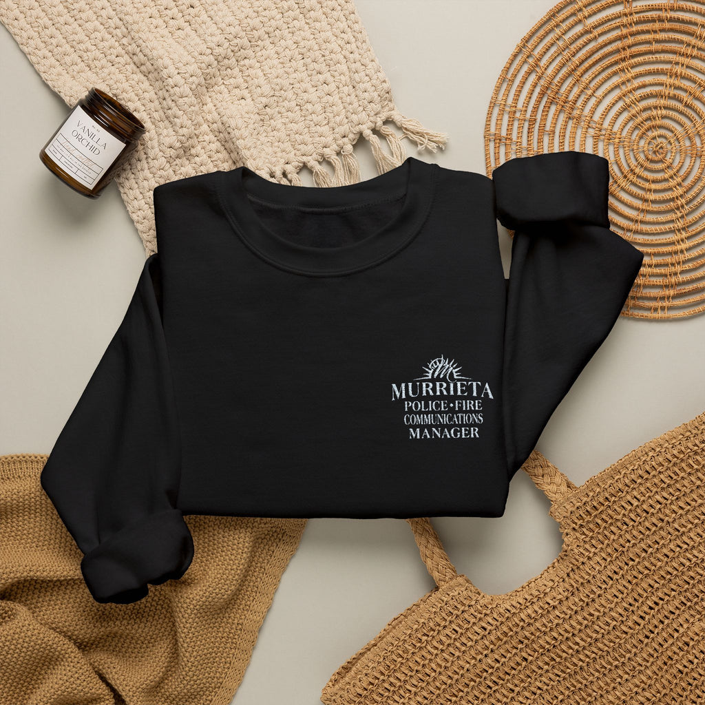 MPD MANAGER Unisex Embroidered  Logo Crewneck Sweatshirt
