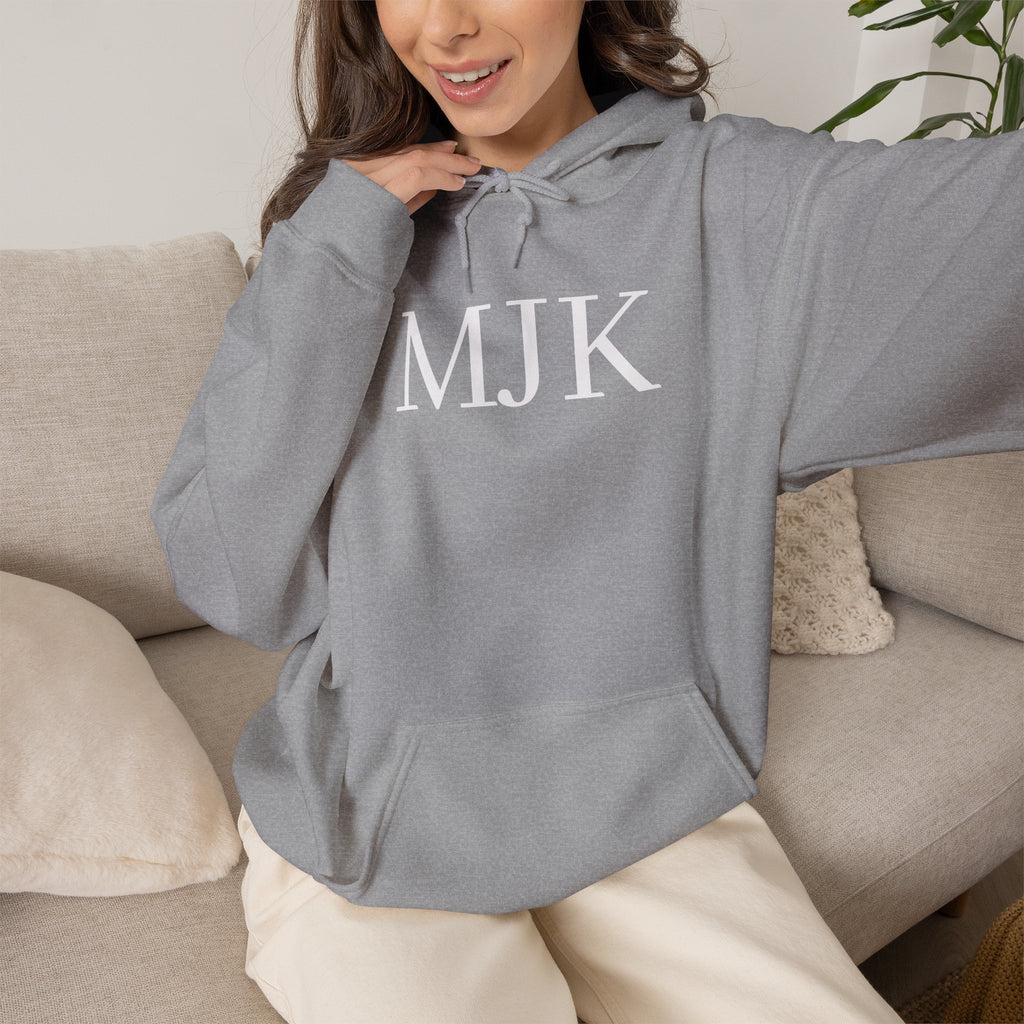 Personalized Monogram Hoodie — Classic Initials Pullover