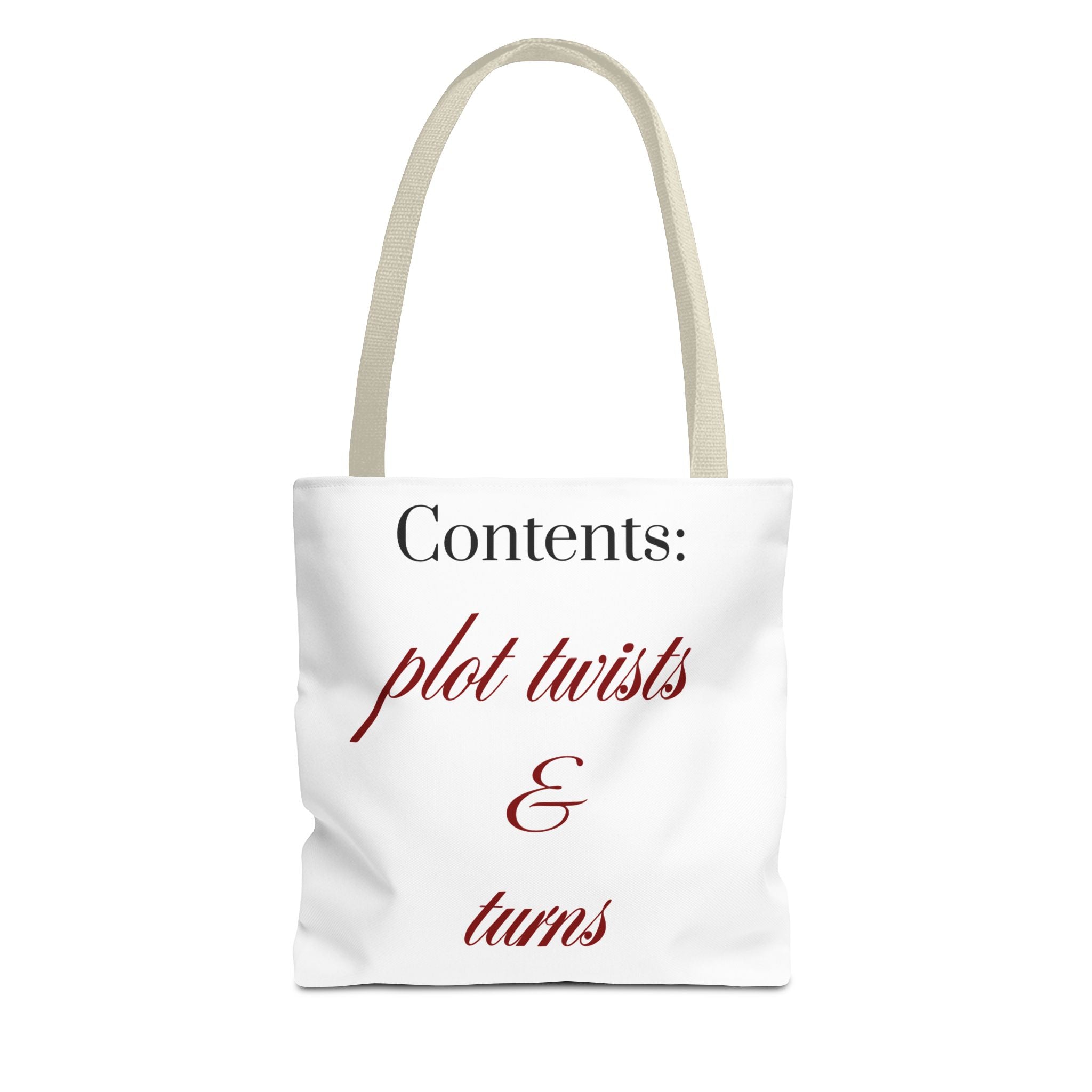 Contents: Plot Twists & Turns — Literary Quote Canvas Tote Bag