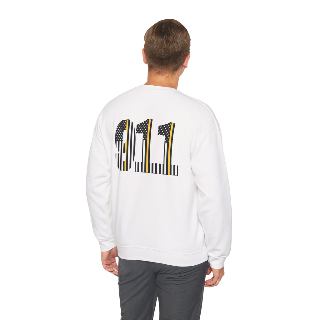 911 Thin Gold Line Flag Crewneck Sweatshirt — Thin Gold Line Dispatcher