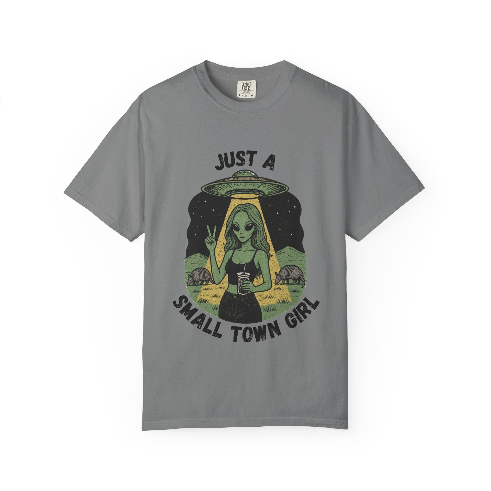 Just a Small Town Girl Alien Vintage Tee — Retro Graphic T-Shirt