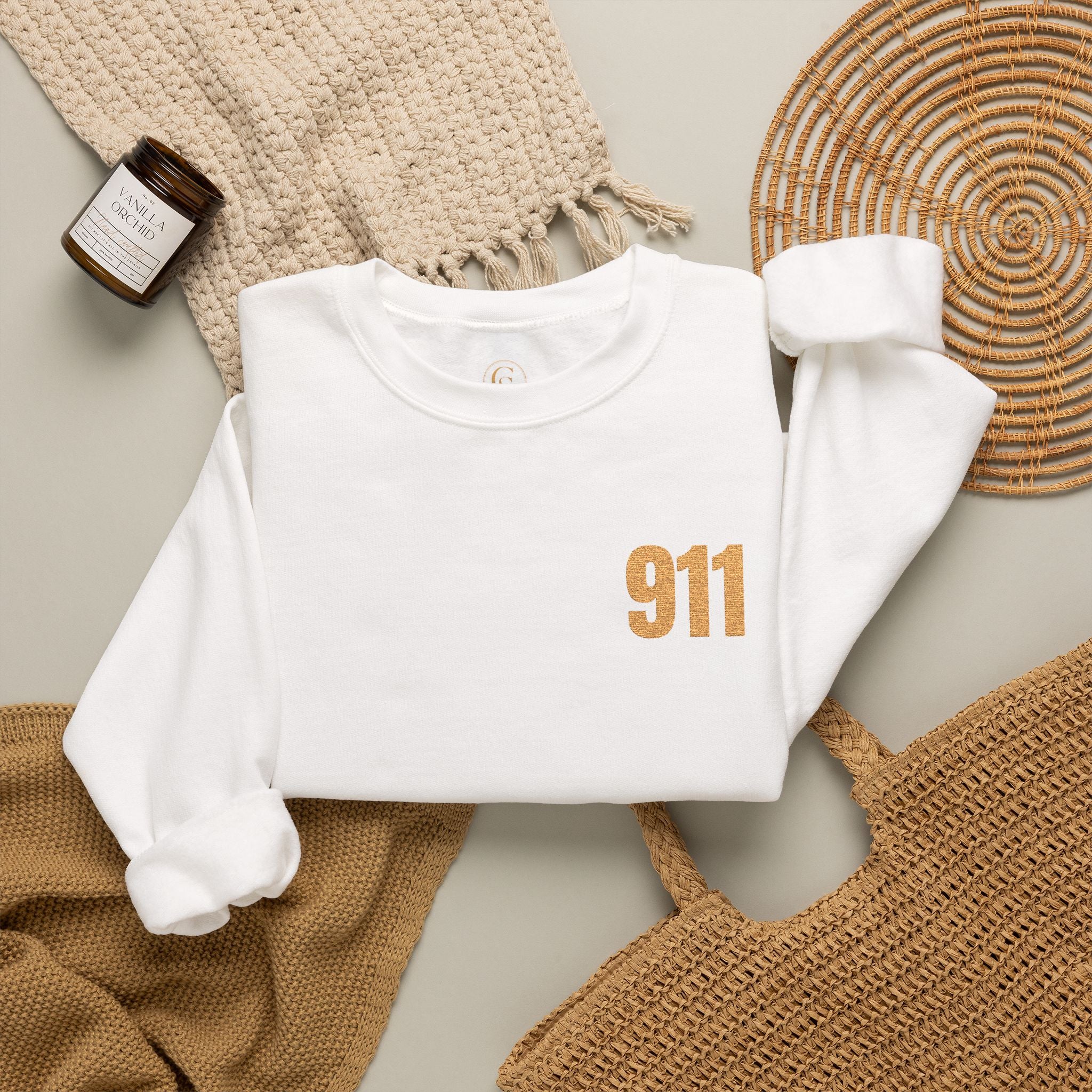 911 Gold Foil Crewneck Sweatshirt — 911 Emergency Dispatch Crewneck