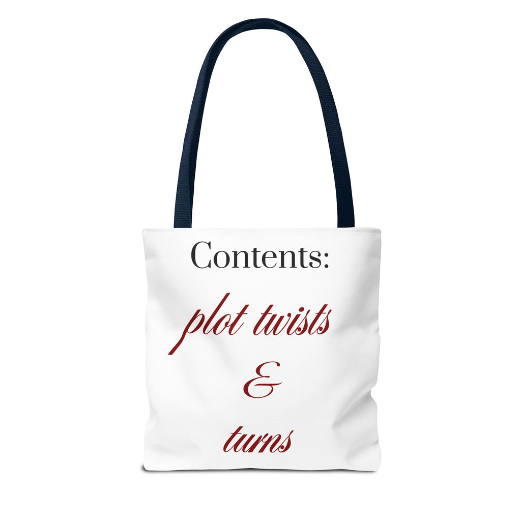 Contents: Plot Twists & Turns — Literary Quote Canvas Tote Bag