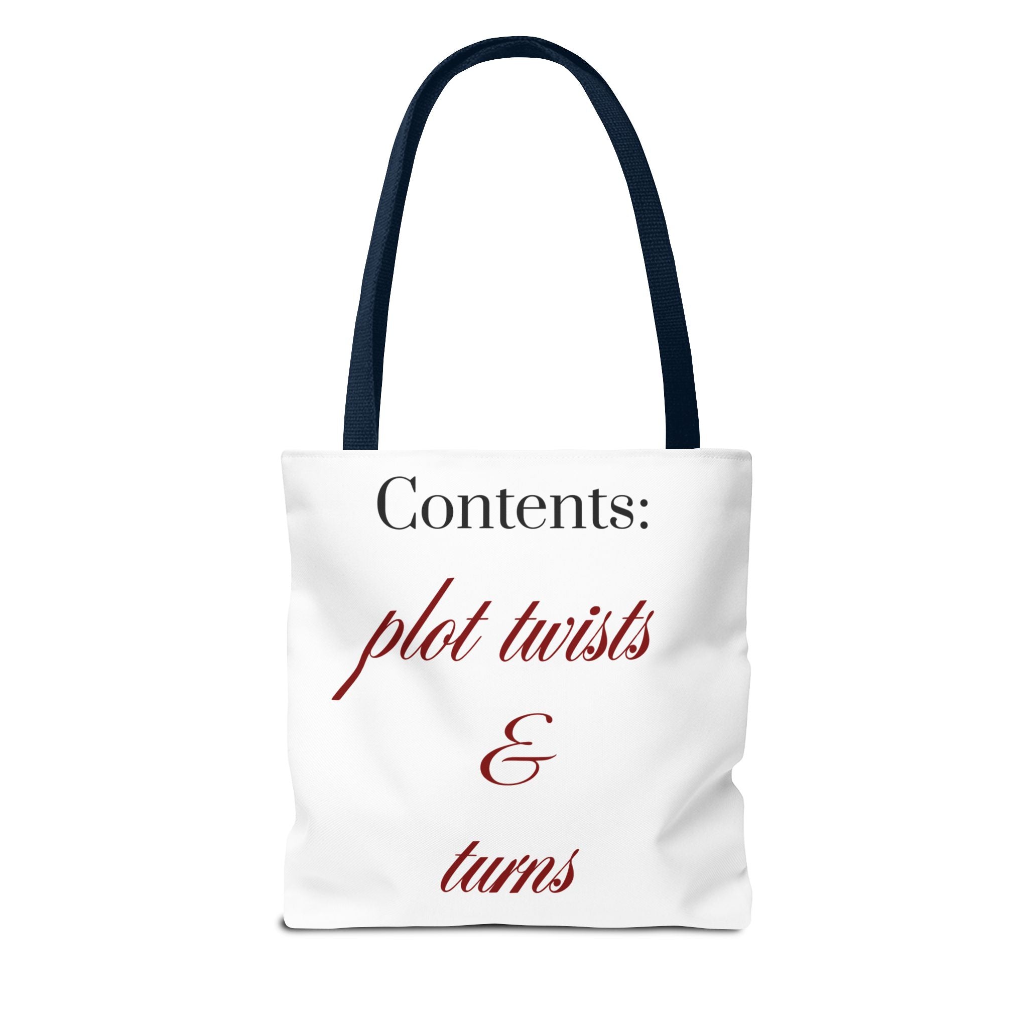 Contents: Plot Twists & Turns — Literary Quote Canvas Tote Bag