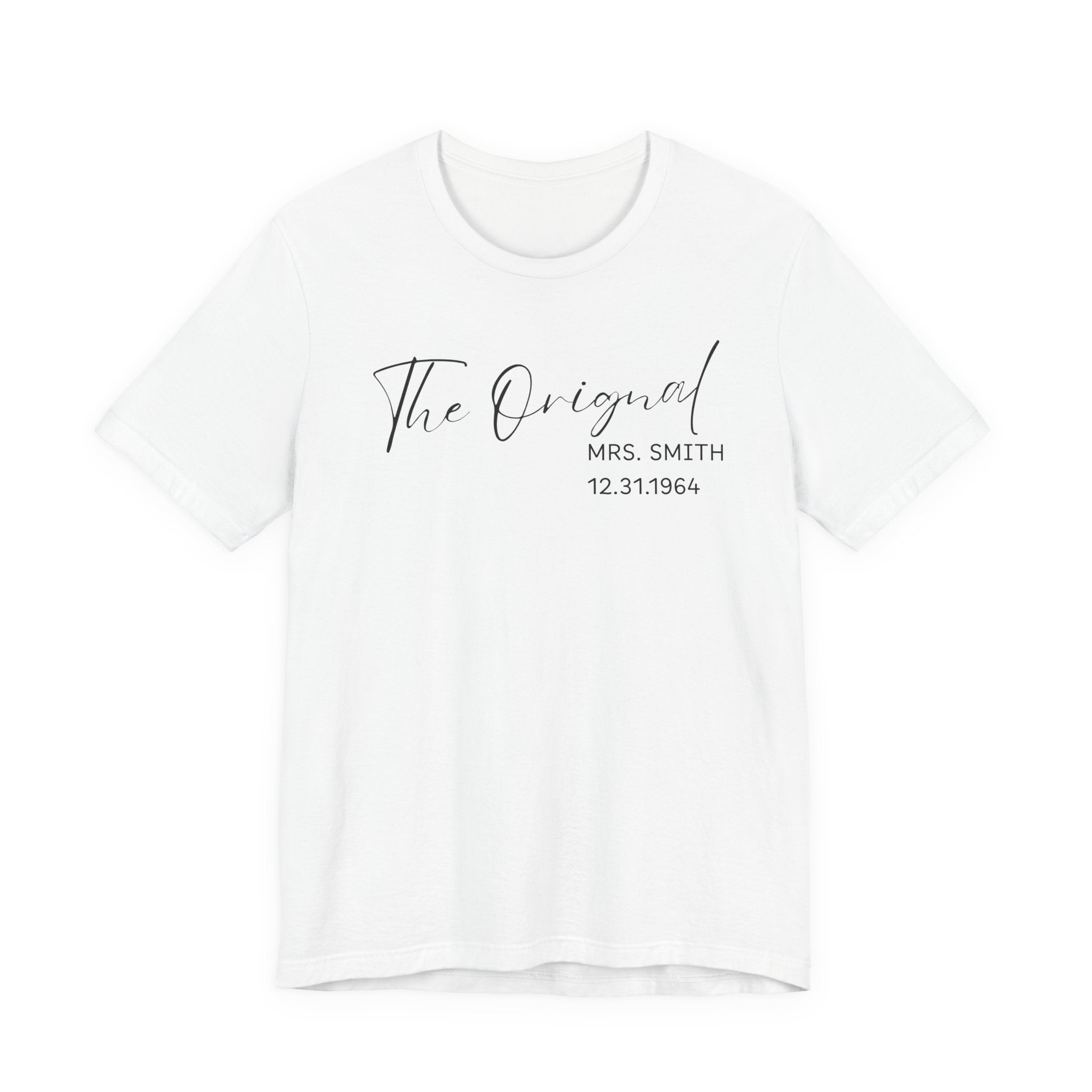The O.G. Mrs. Script Bridal T-Shirt — Personalized Mrs. Tee