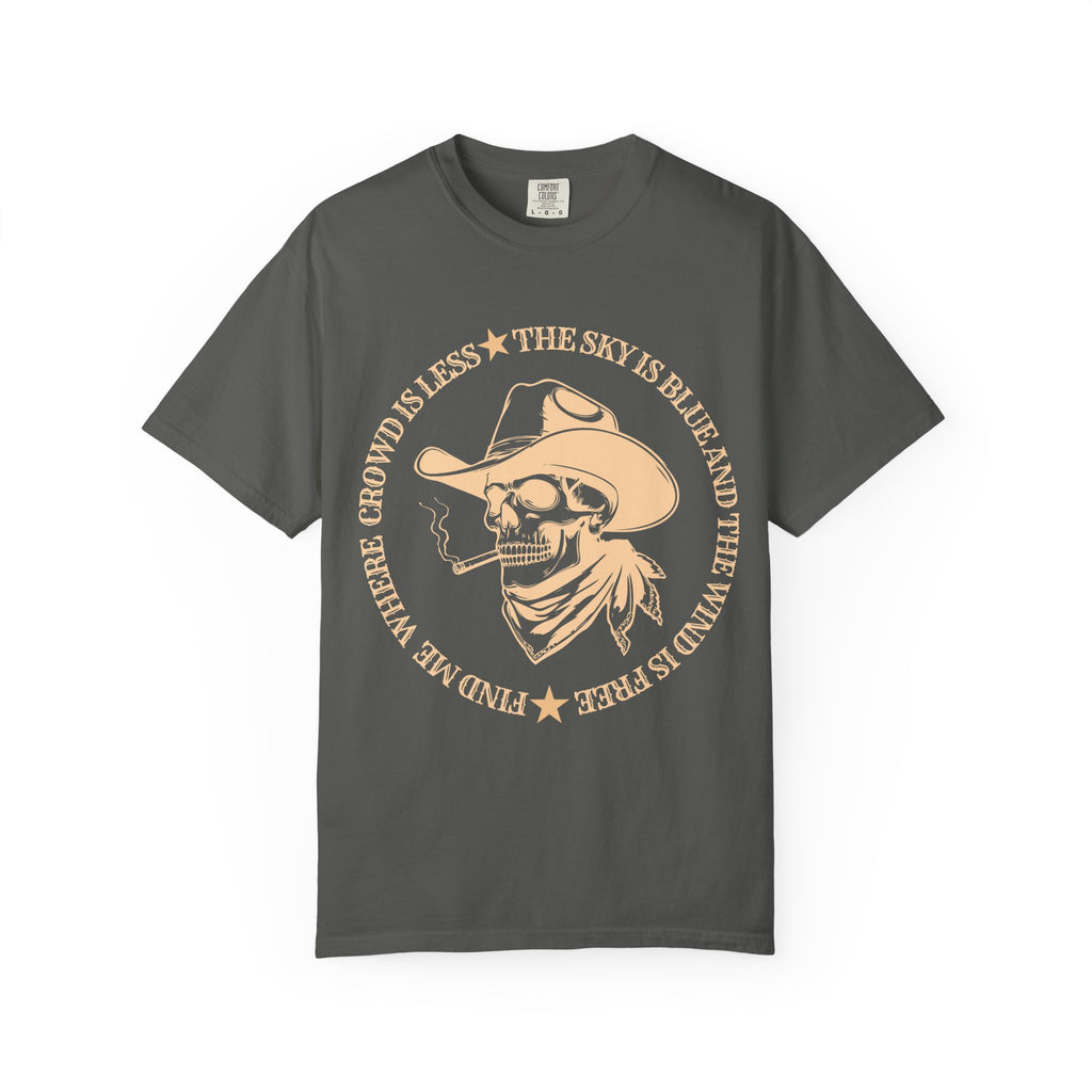 Find Me Where the Crowd is Less Vintage Skull Tee