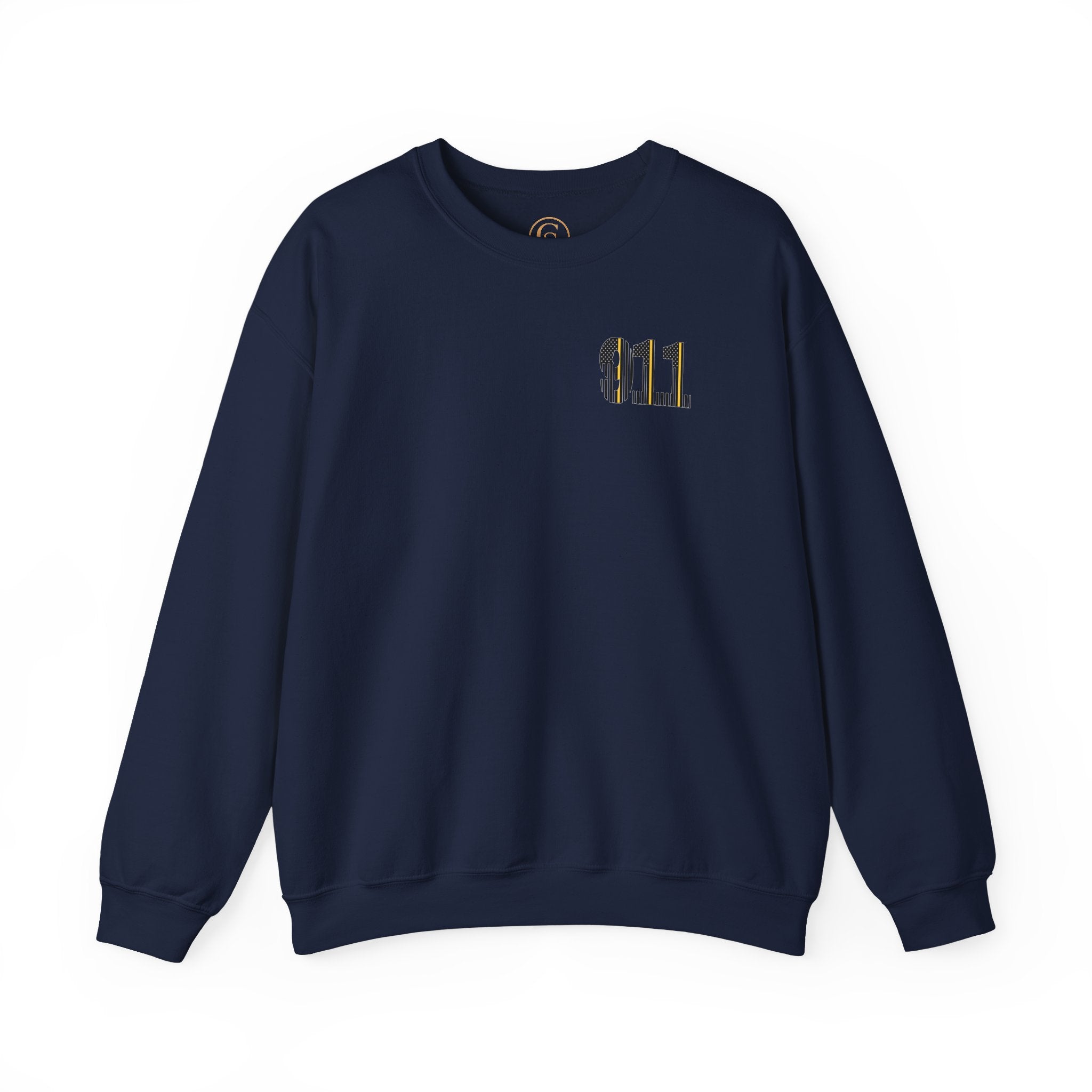 911 Thin Gold Line Flag Crewneck Sweatshirt — Thin Gold Line Dispatcher