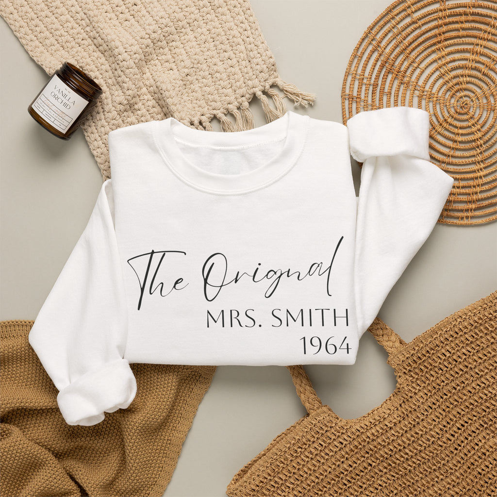 "The Original" Personalized Crewneck Sweatshirt — Custom Mrs. Gift