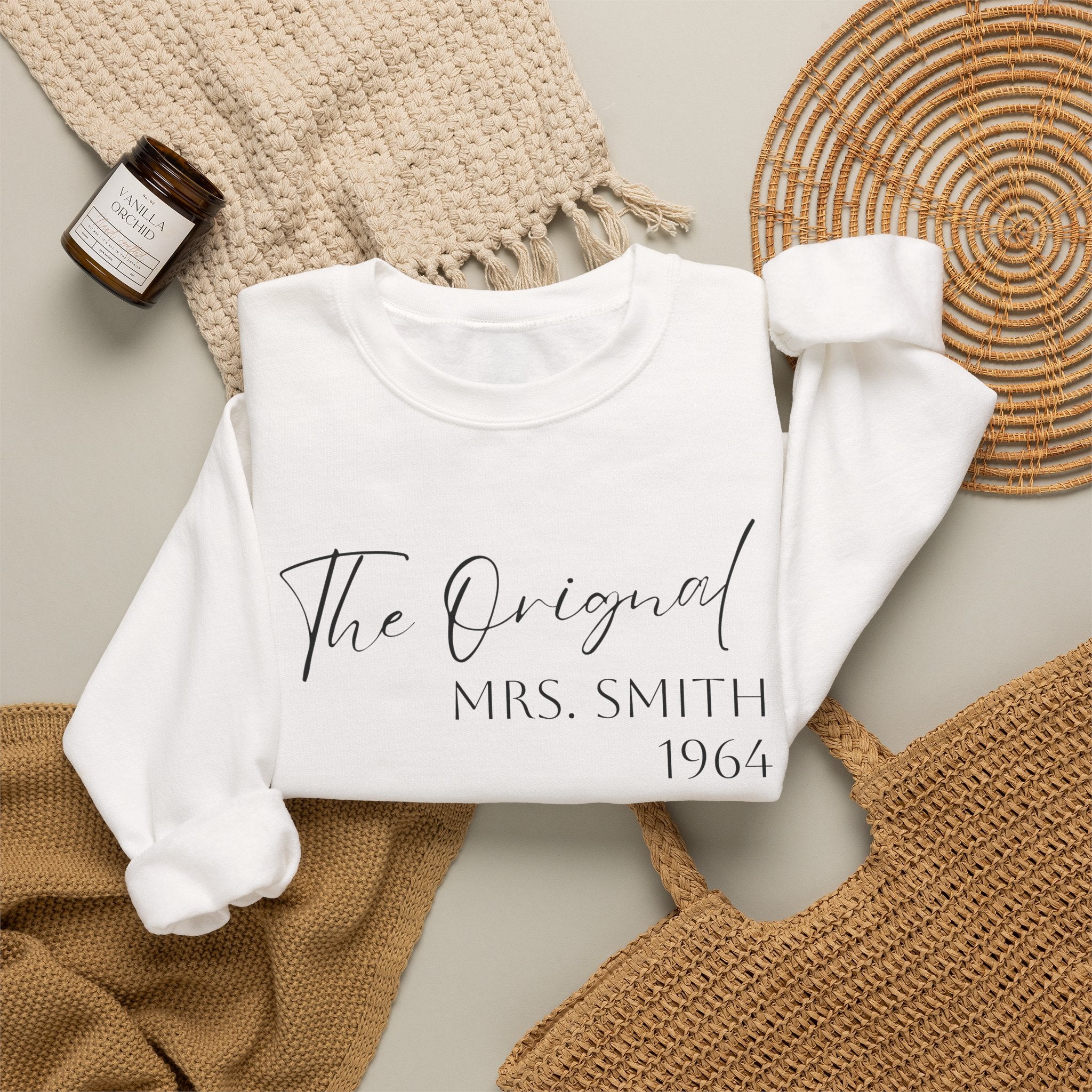 "The Original" Personalized Crewneck Sweatshirt — Custom Mrs. Gift